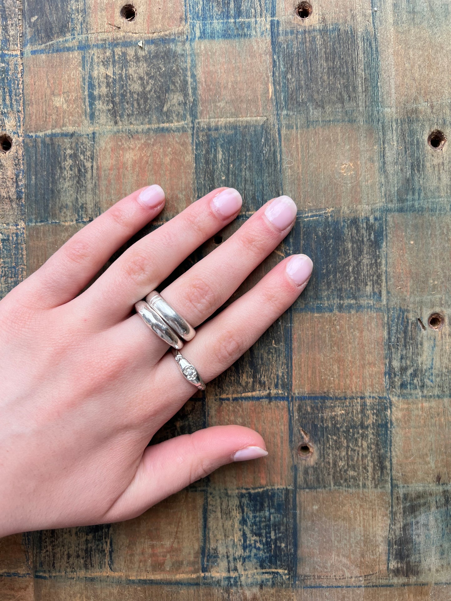 Tiny Posy Signet Ring Set With A Pearl by Rosalind Studio
