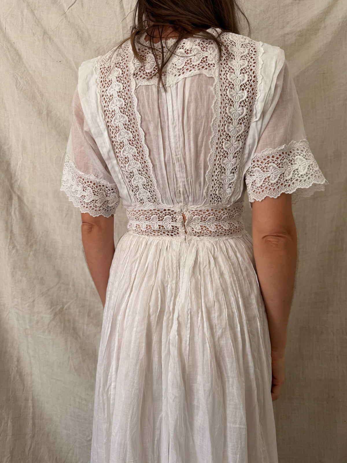 Edwardian White Cotton Tea Dress