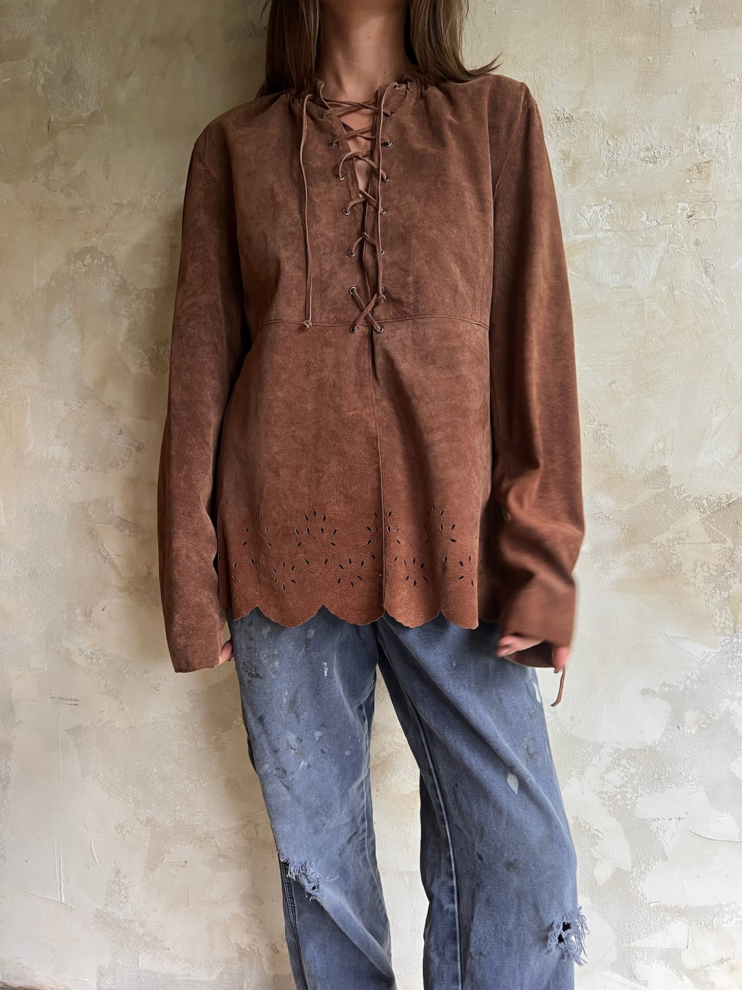 Chocolate Brown Suede Shirt