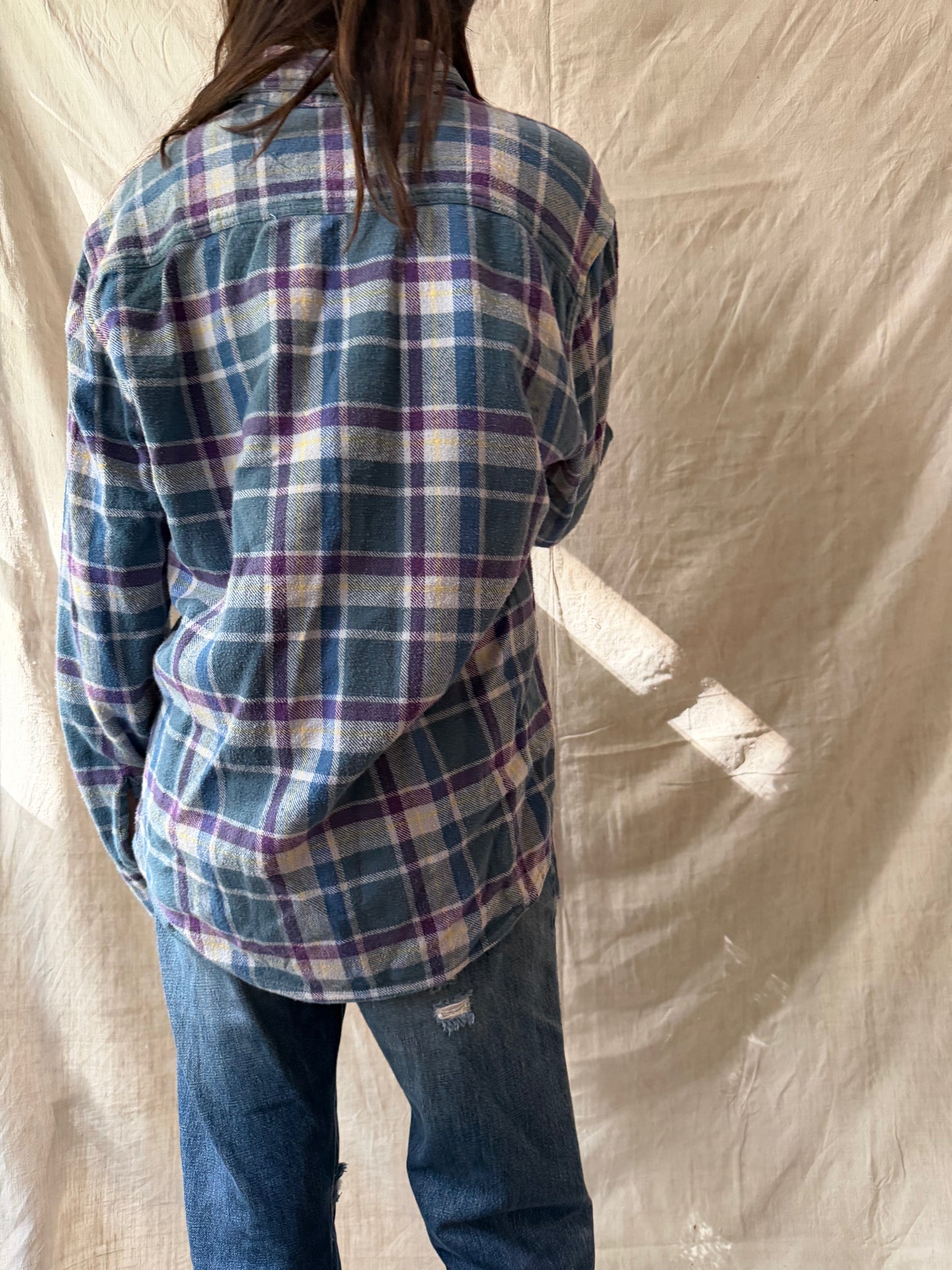 Blue + Purple Plaid Flannel