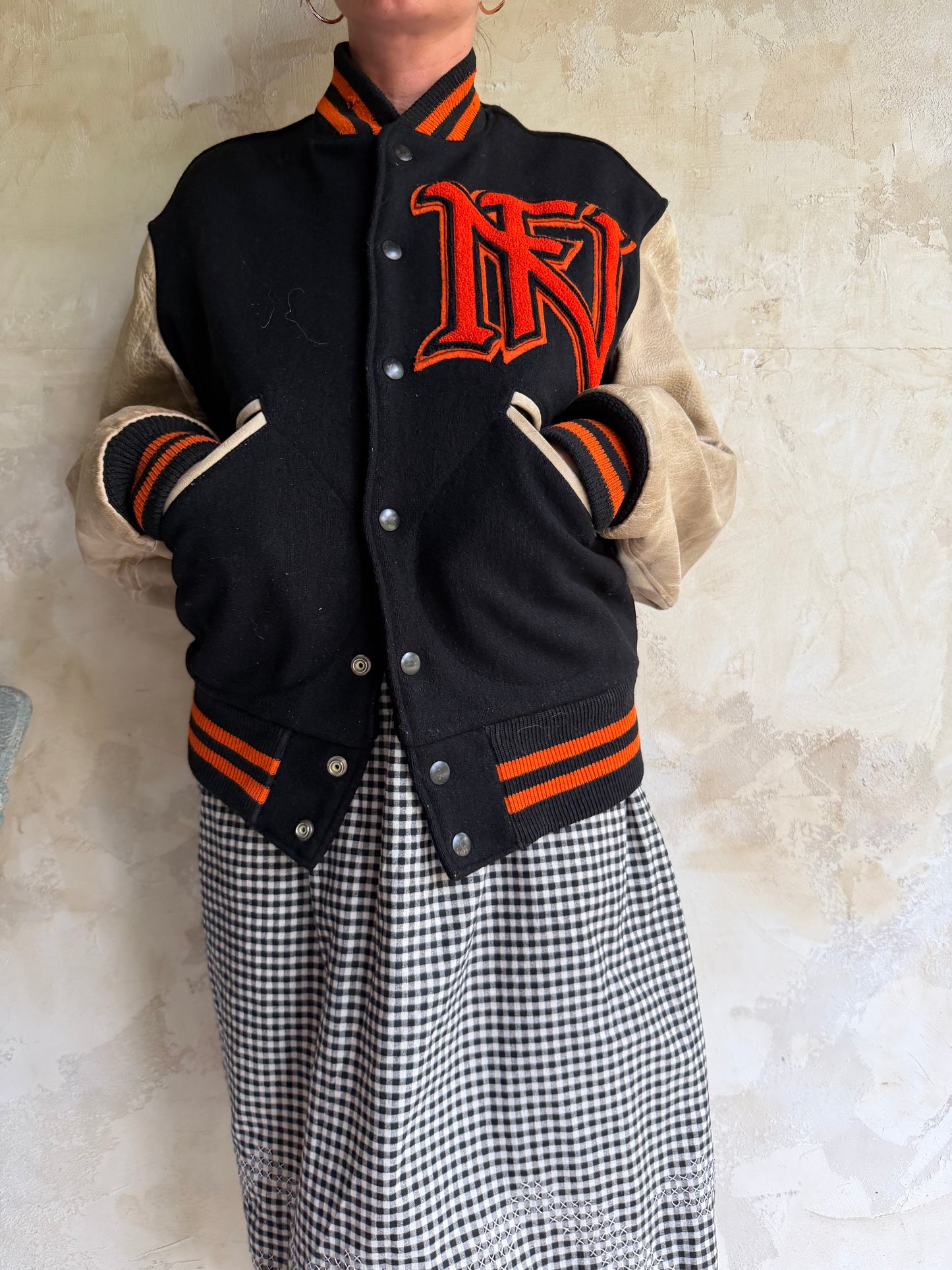 Varsity Orange and Black Jacket