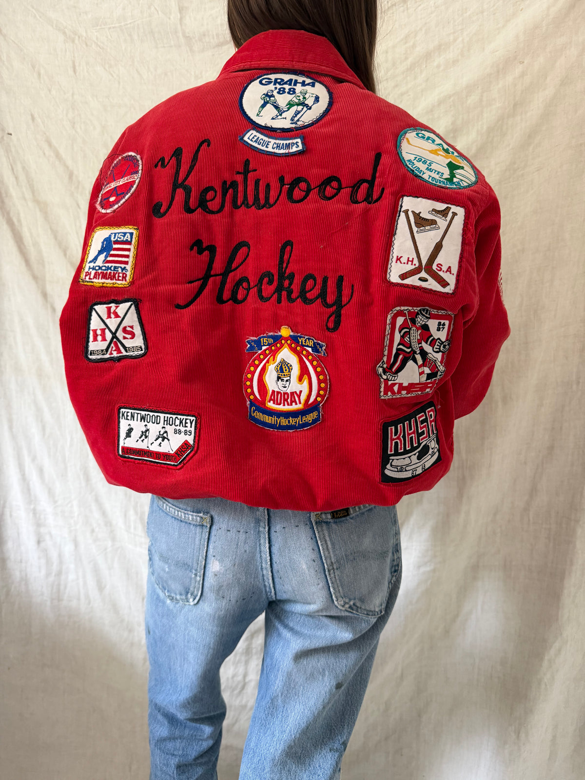 Red Corduroy Hockey Jacket