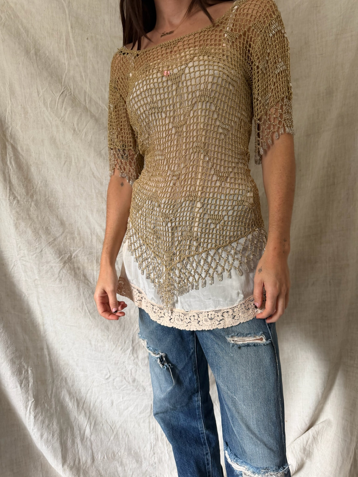 Beaded Crochet Top