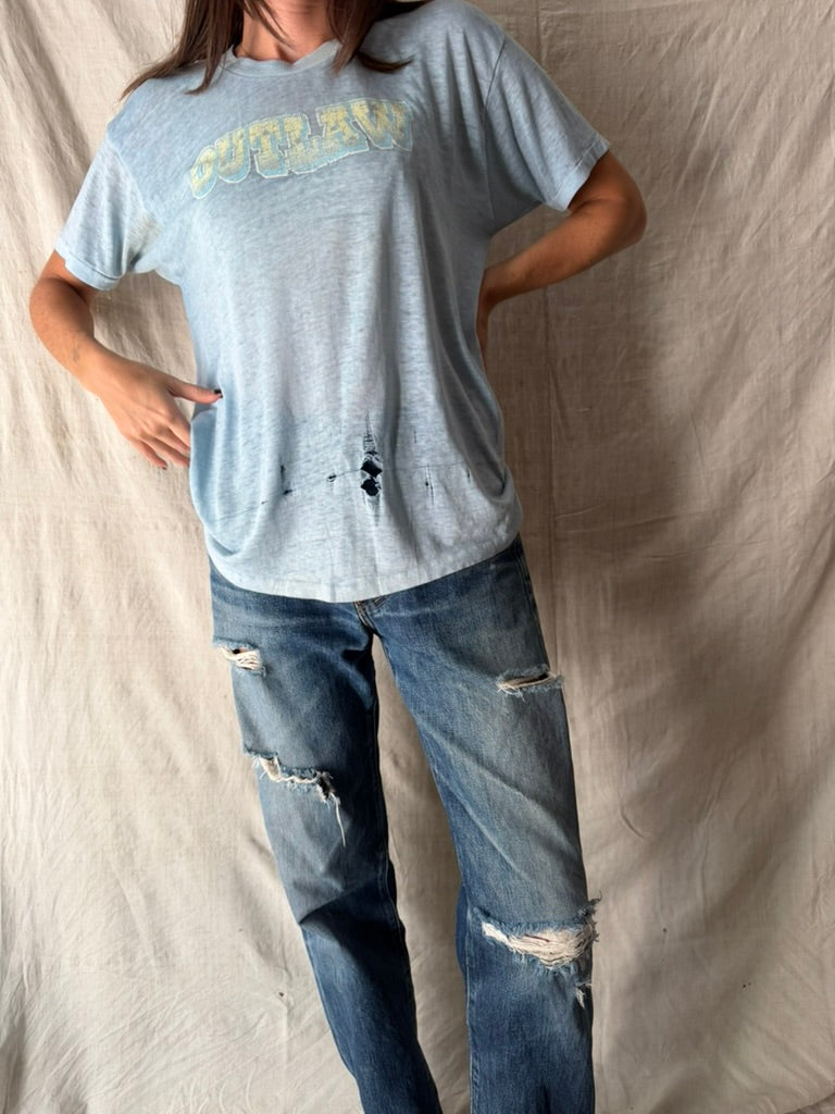 Baby Blue Sheer Outlaws Tee