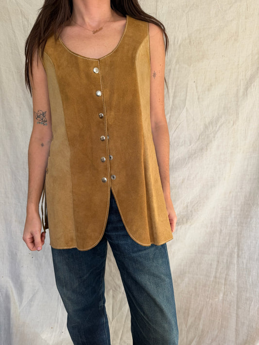 Suede Panelled Vest