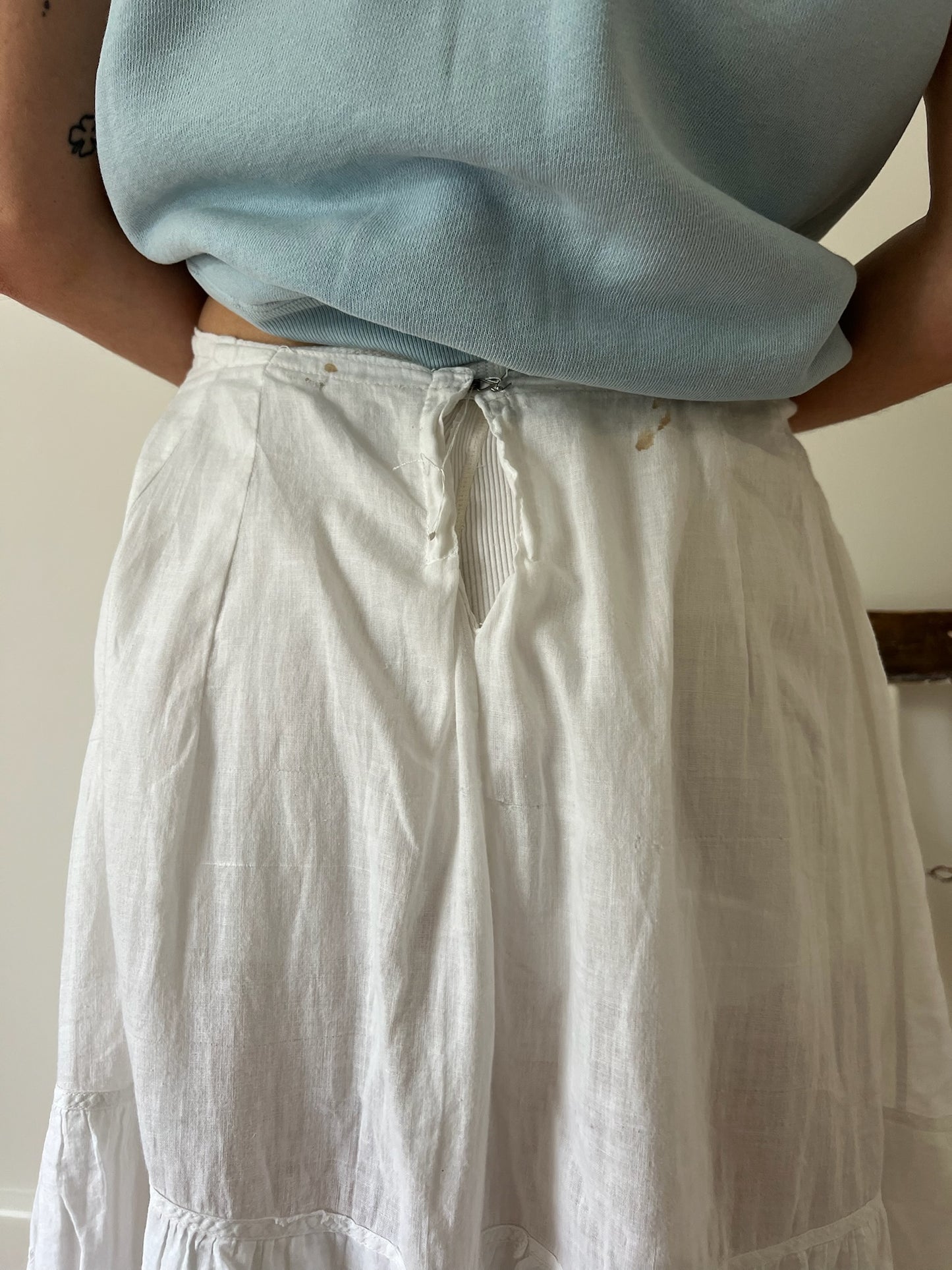 White Victorian Cotton Skirt