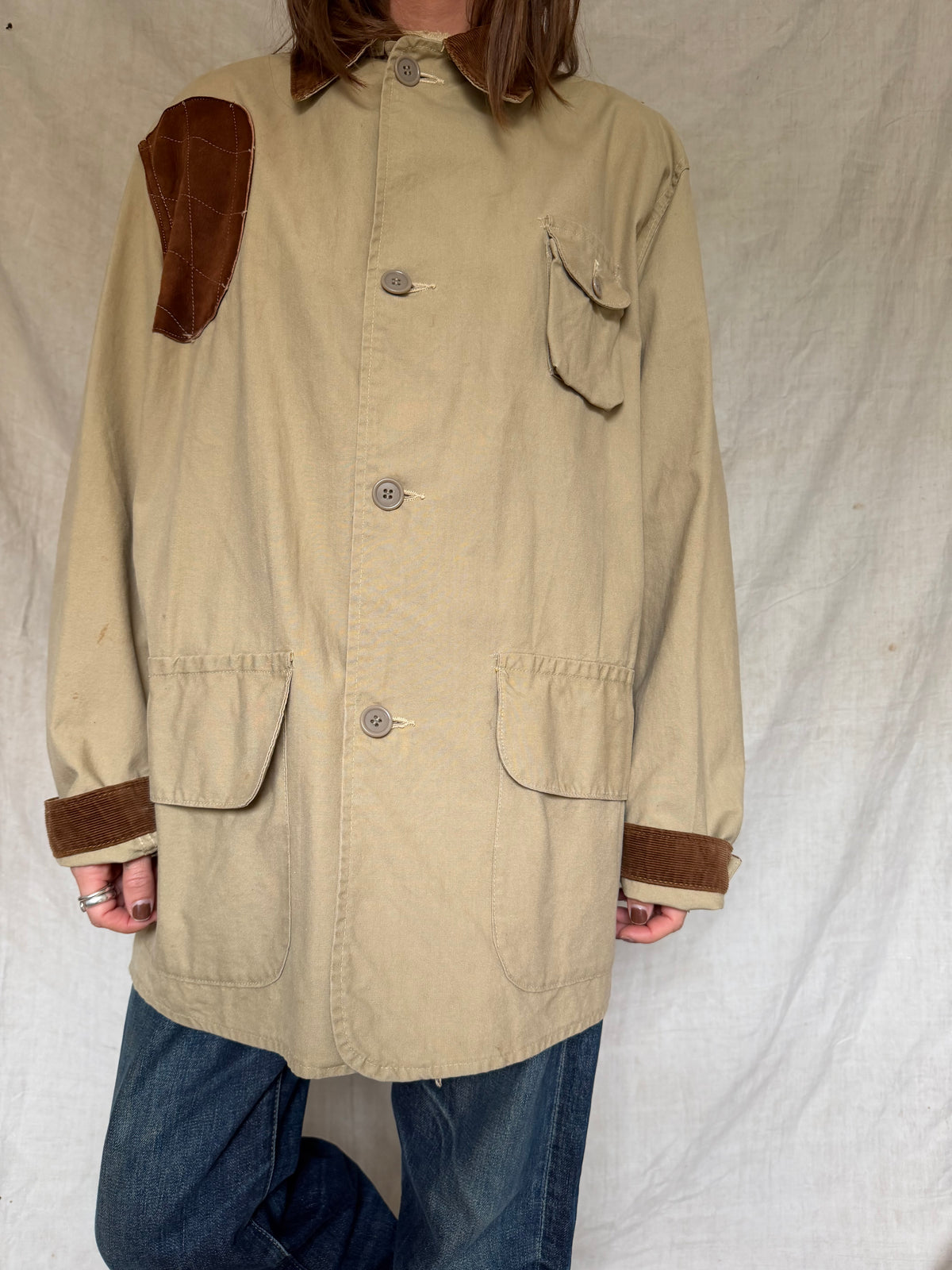 Taupe + Brown Suede Hunting Jacket