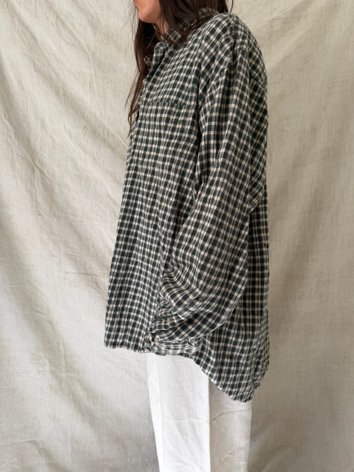 Green + Cream Checker Flannel