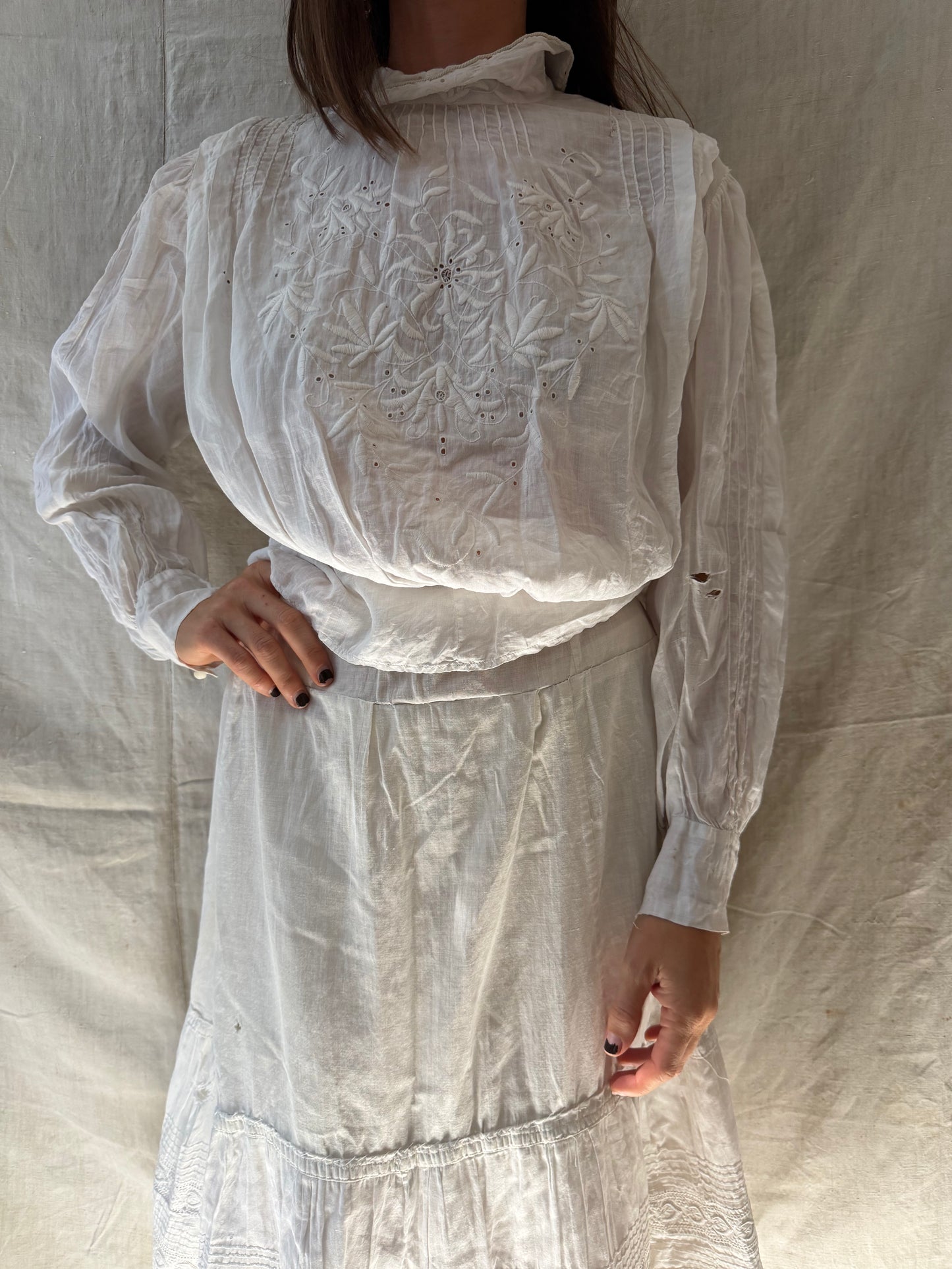 Antique Edwardian Embroidered Blouse