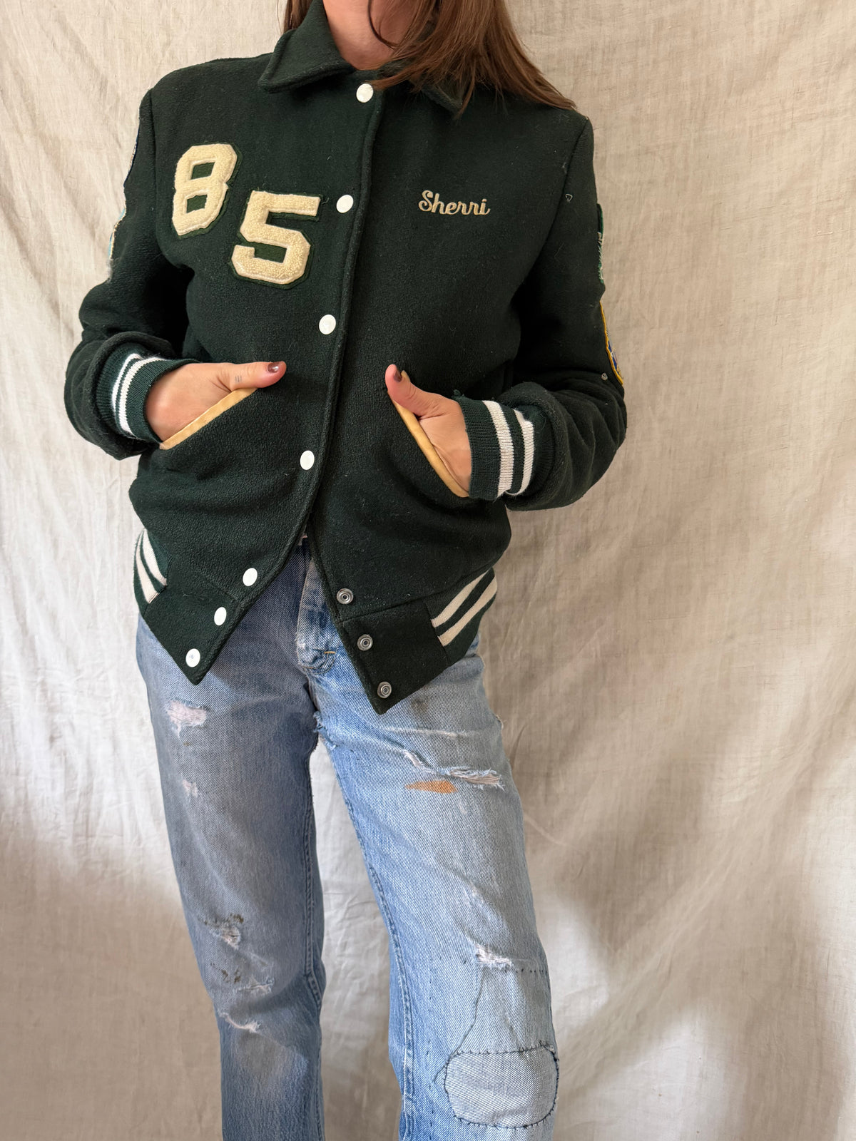 Sherri's Hunter Green Varsity Jacket