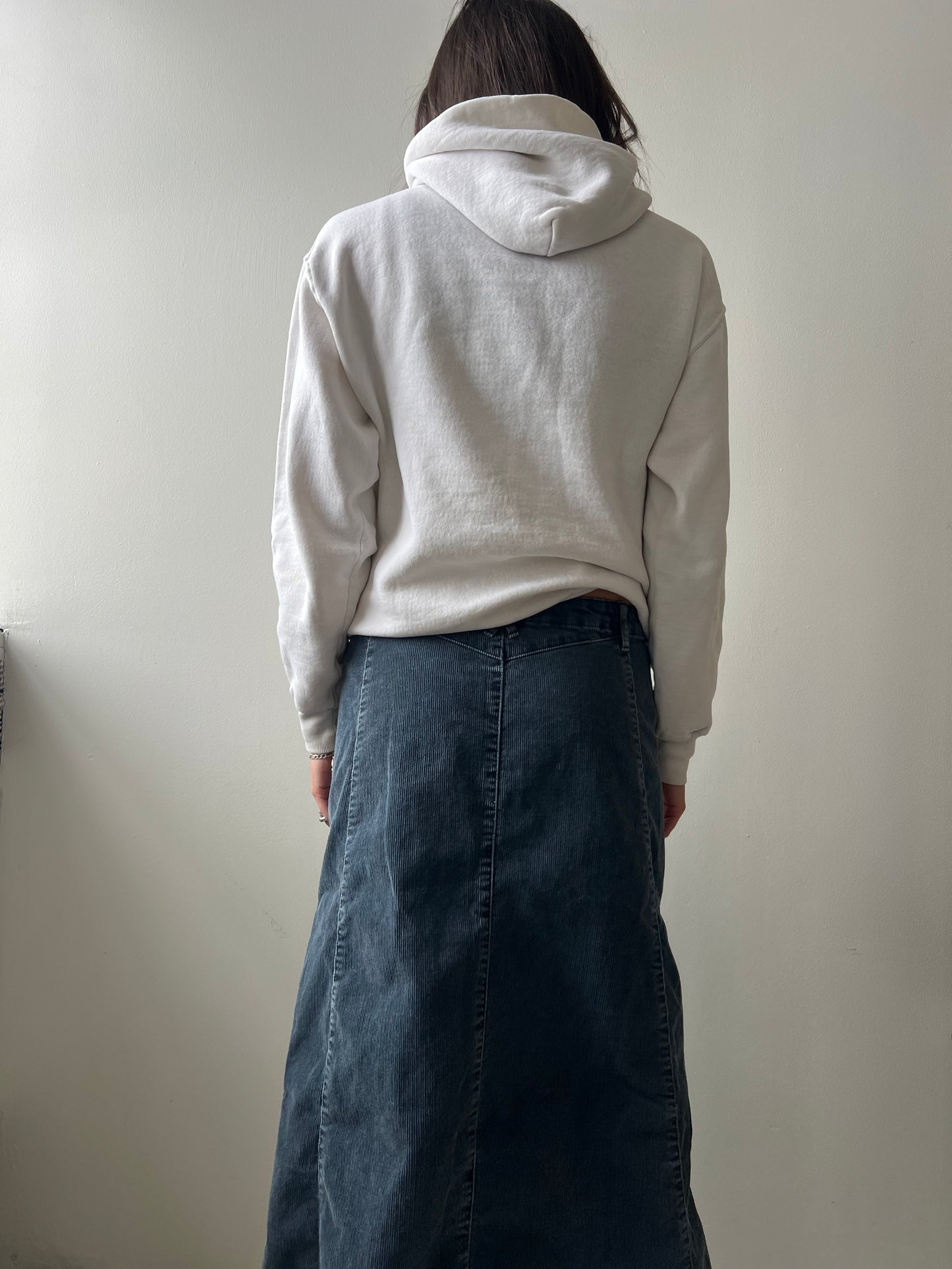 Faded Blue Corduroy Long Skirt