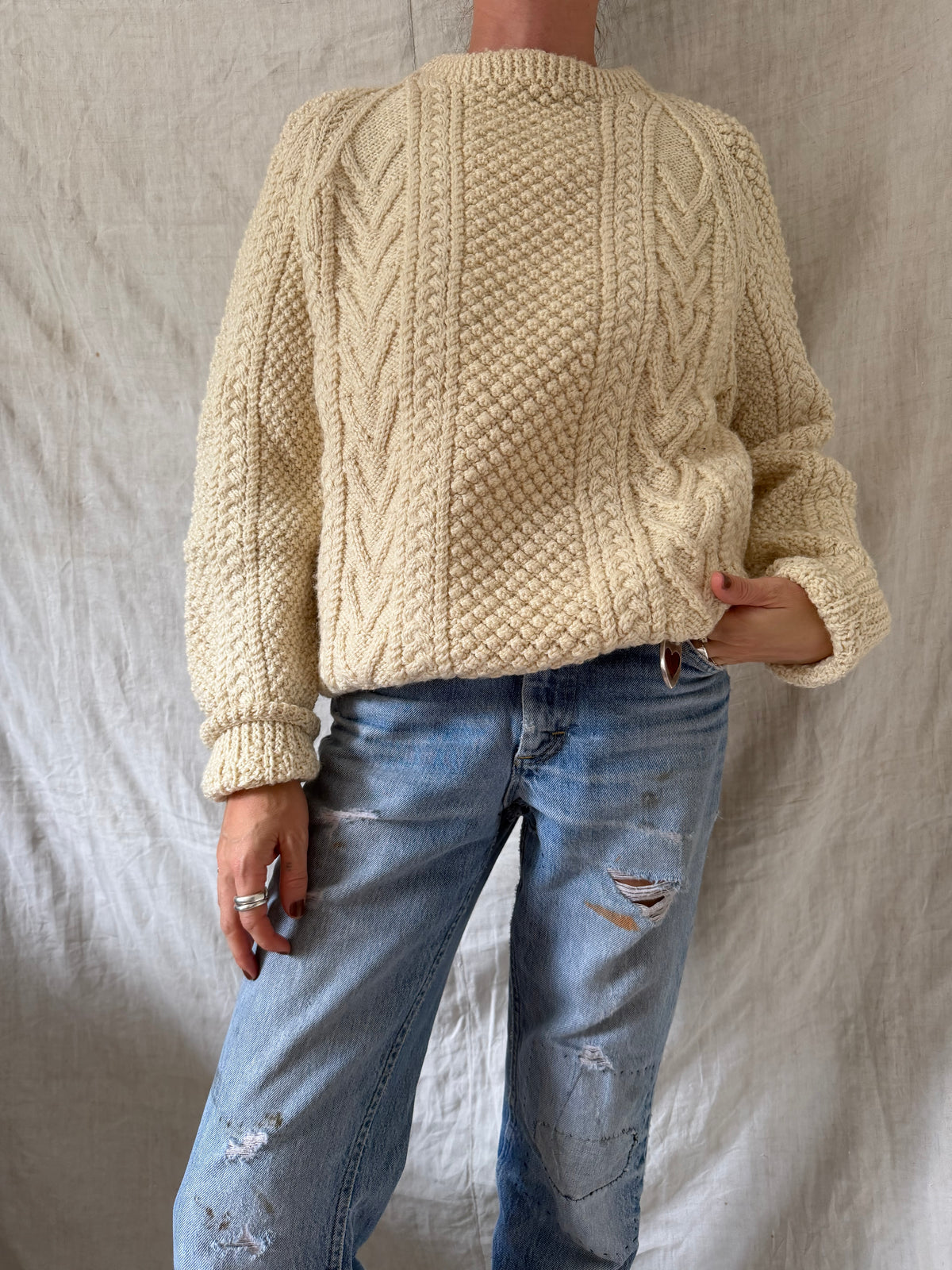 Irish Wool Fisherman Sweater 02