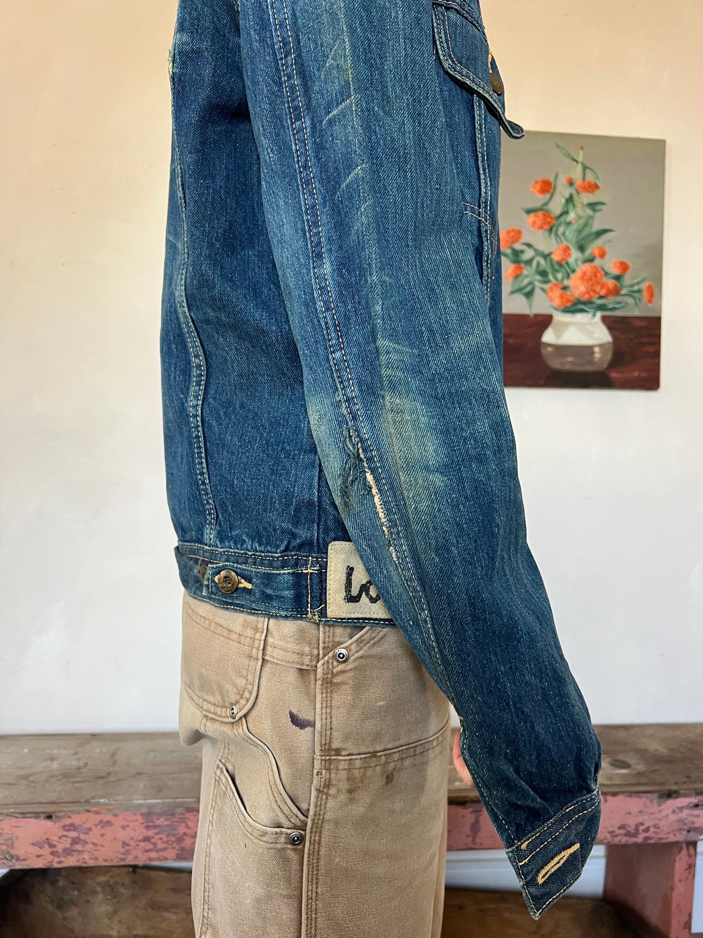 Patched Dark Denim Jacket