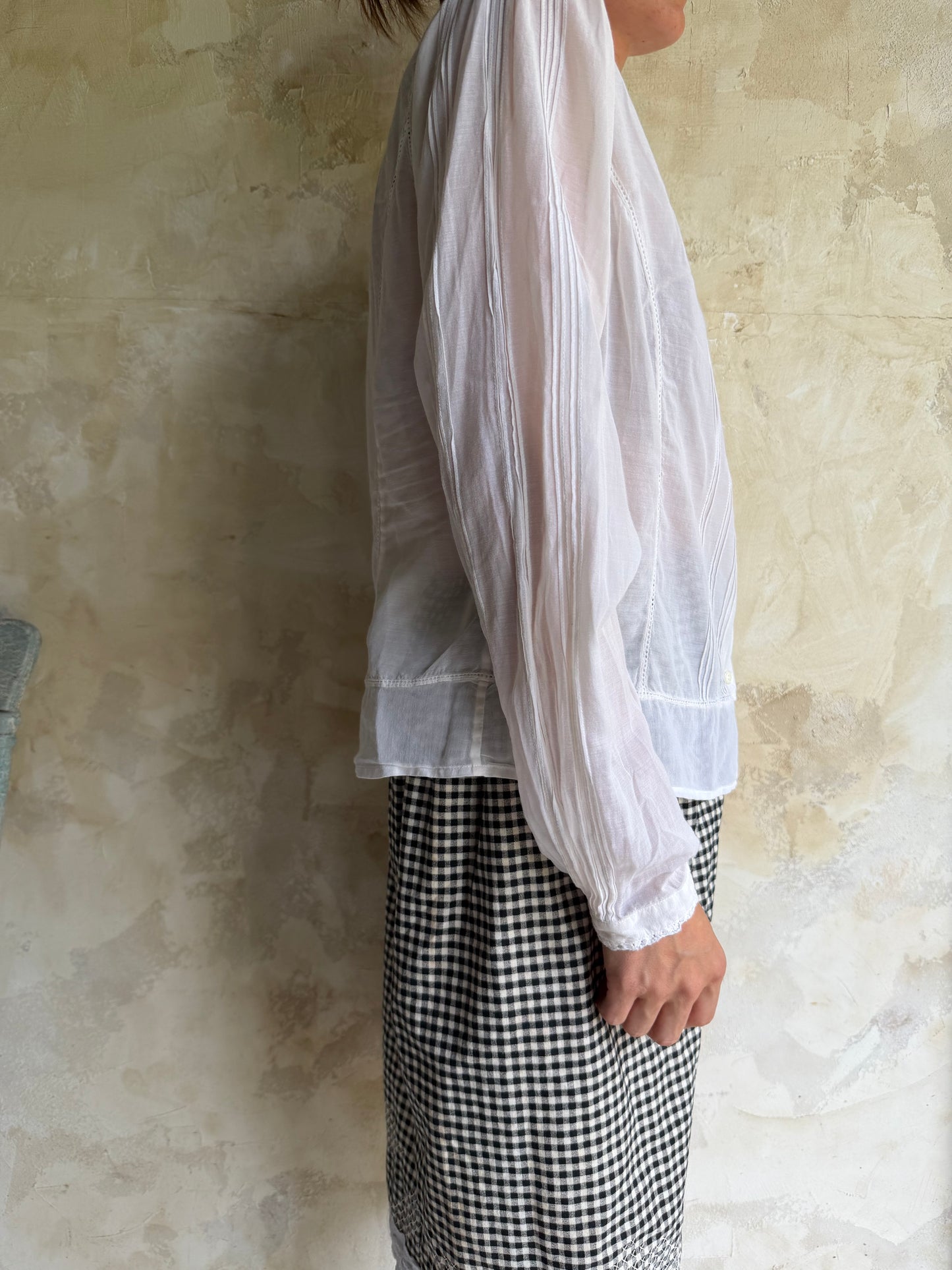 Cotton Blend White Blouse