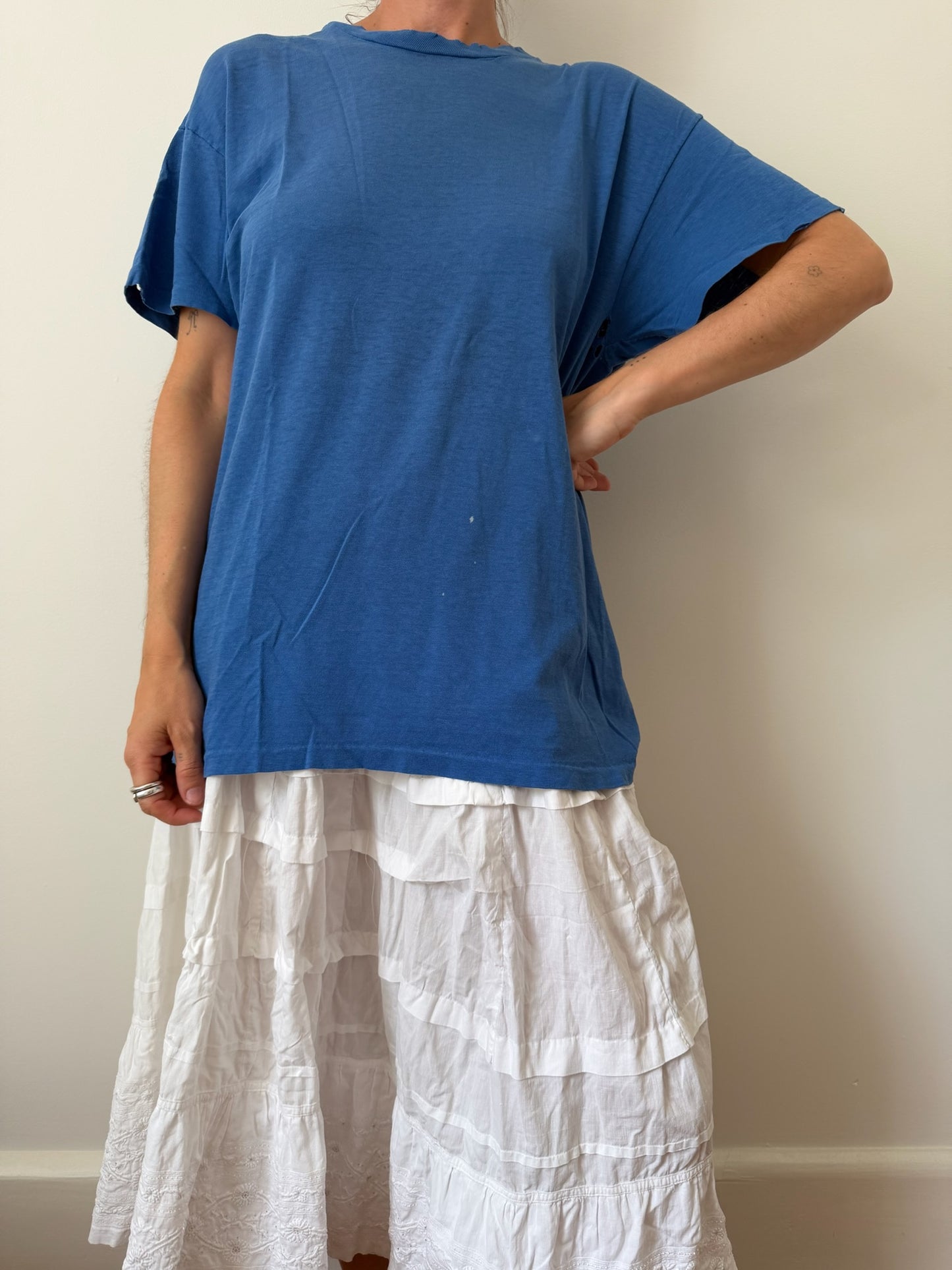 Sky Blue Distressed Tee