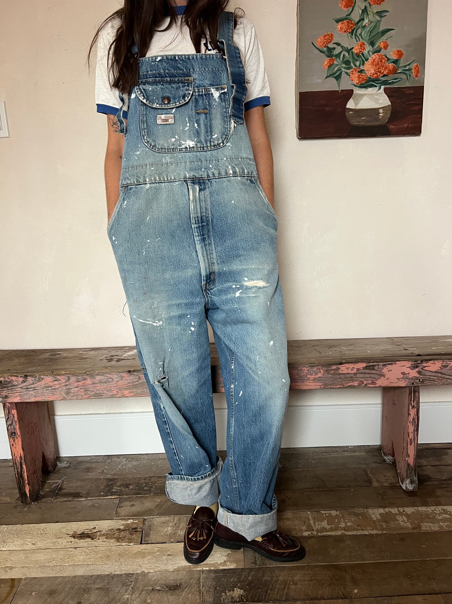 Faded Painters Denim Overalls
