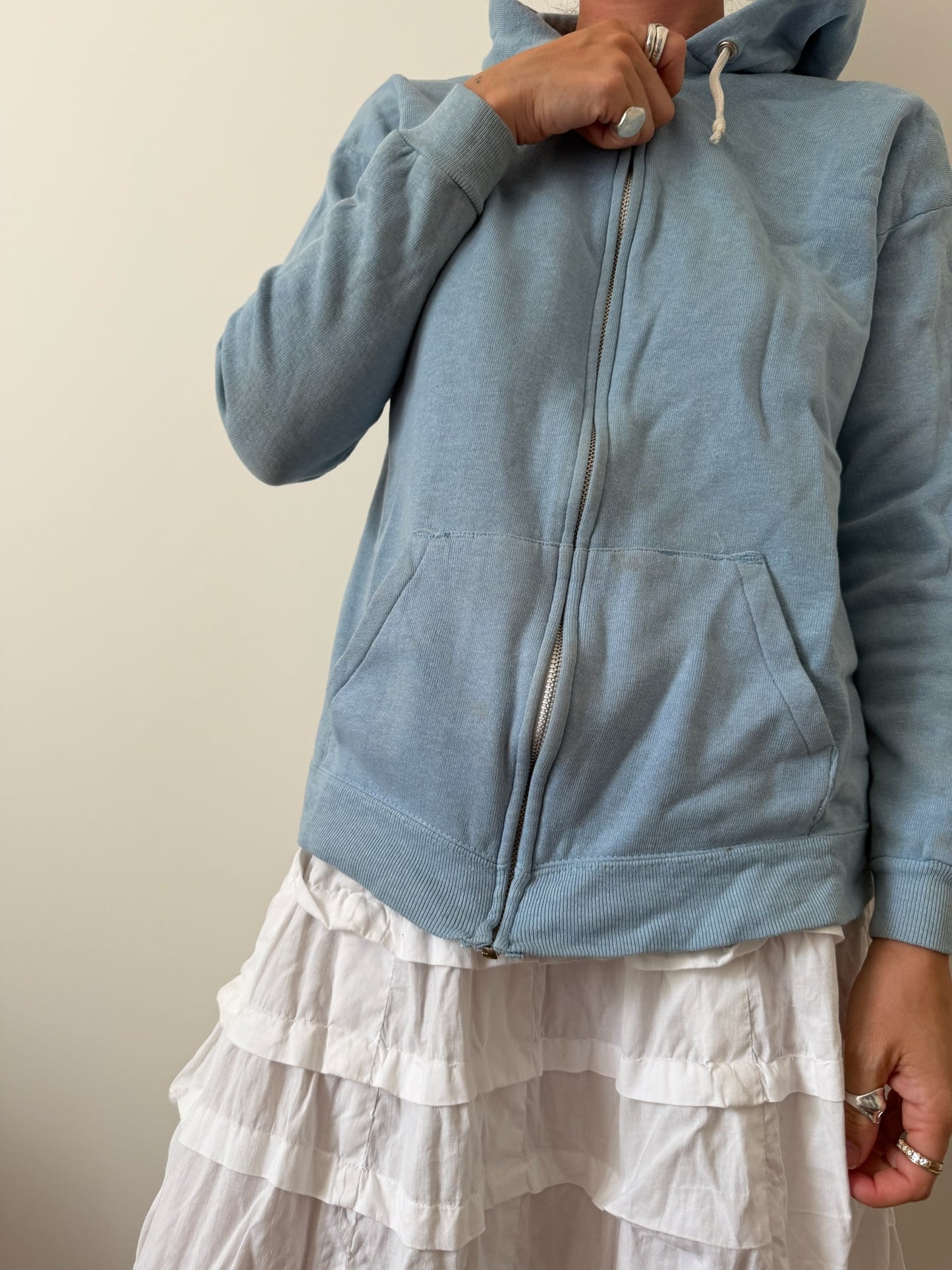 Baby Blue Zip Up Hoodie