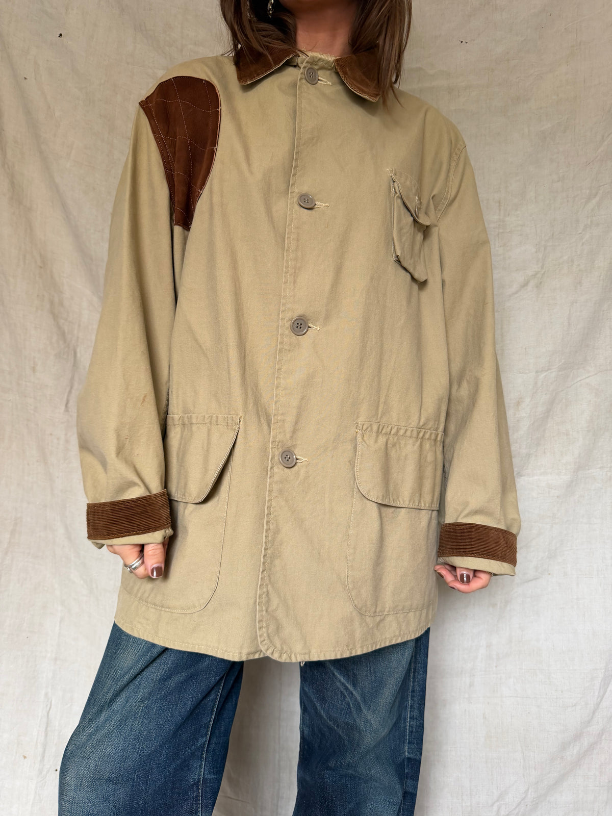 Taupe + Brown Suede Hunting Jacket