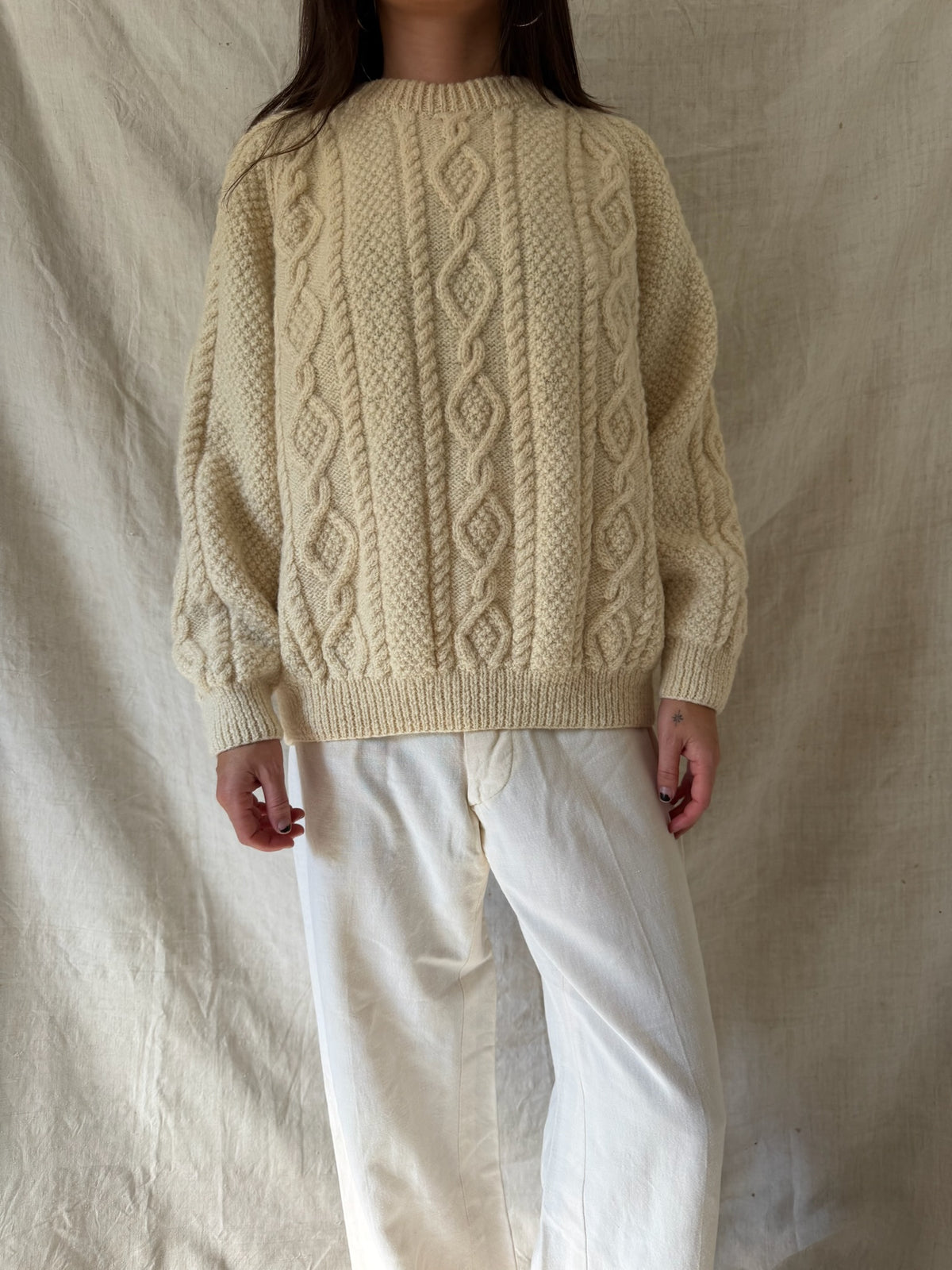 Chunky Cream Wool Sweater