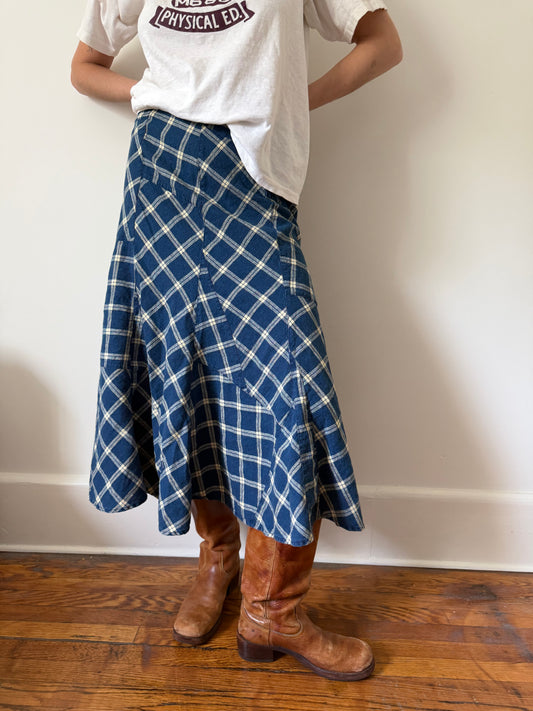 Blue Checkered Skirt