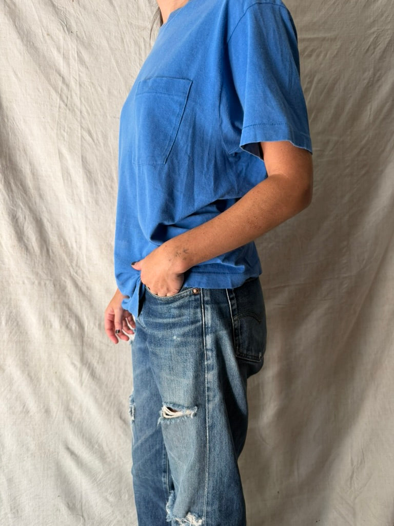 Vintage Royal Blue Pocket Tee