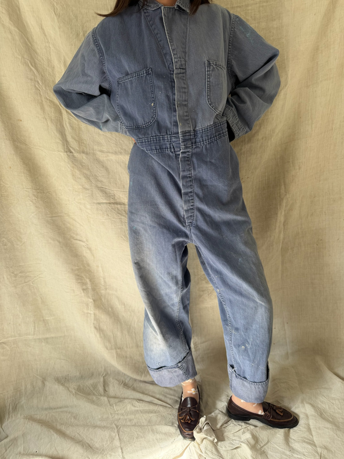 Faded Denim Painters Coveralls