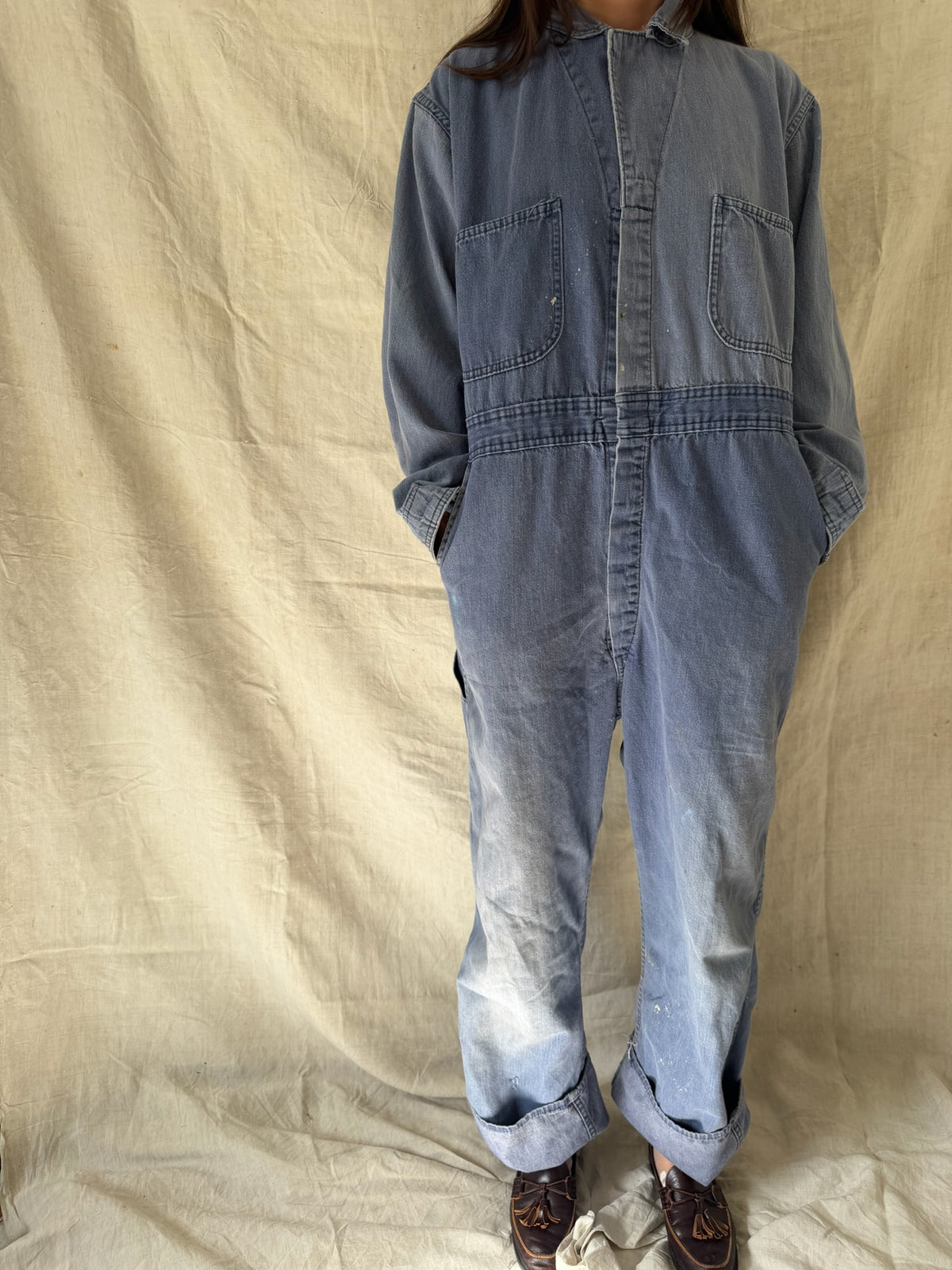Faded Denim Painters Coveralls
