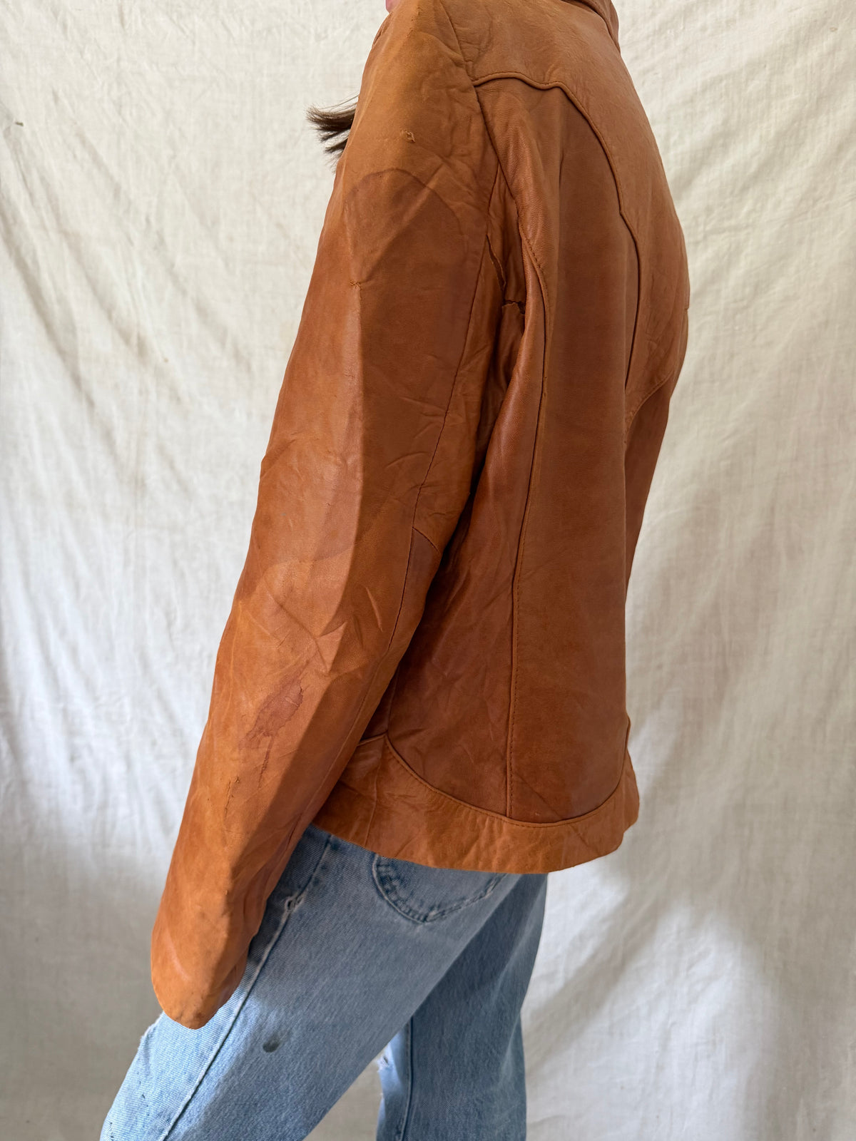 70s Tan Leather Jacket