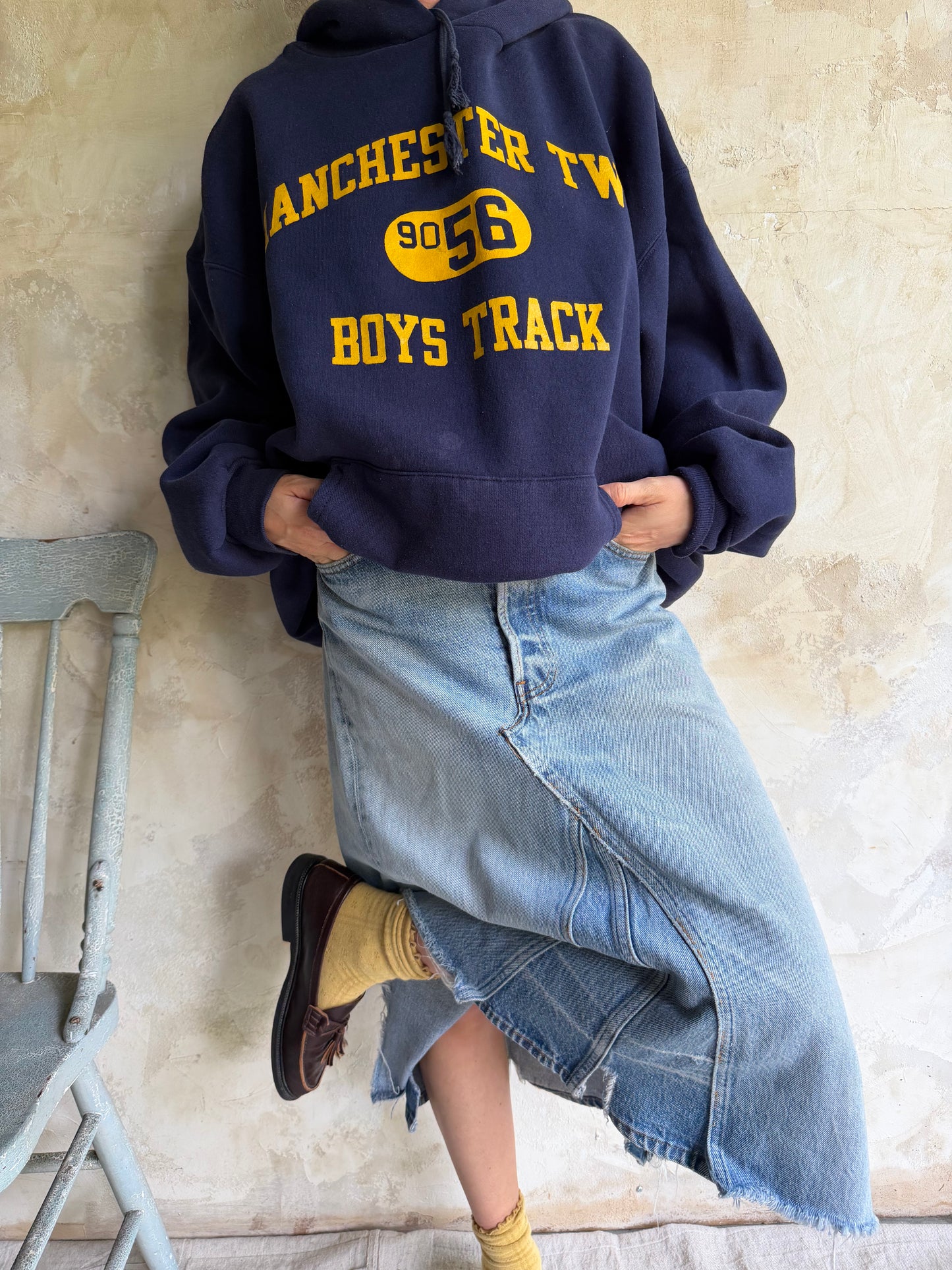 Navy Varsity Hoodie