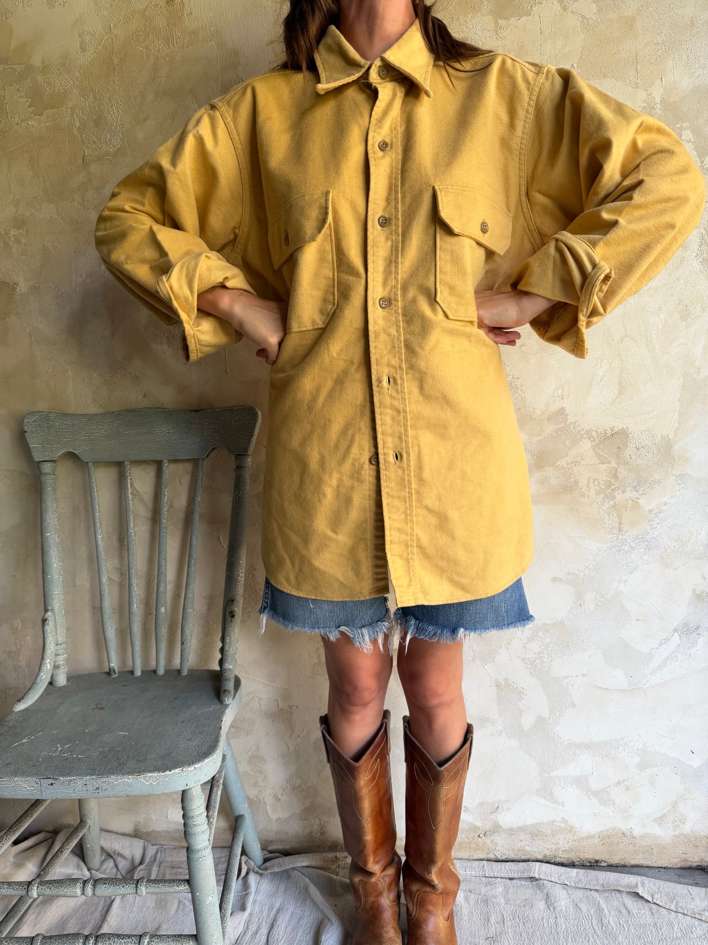 Yellow Woolrich Button Up Flannel