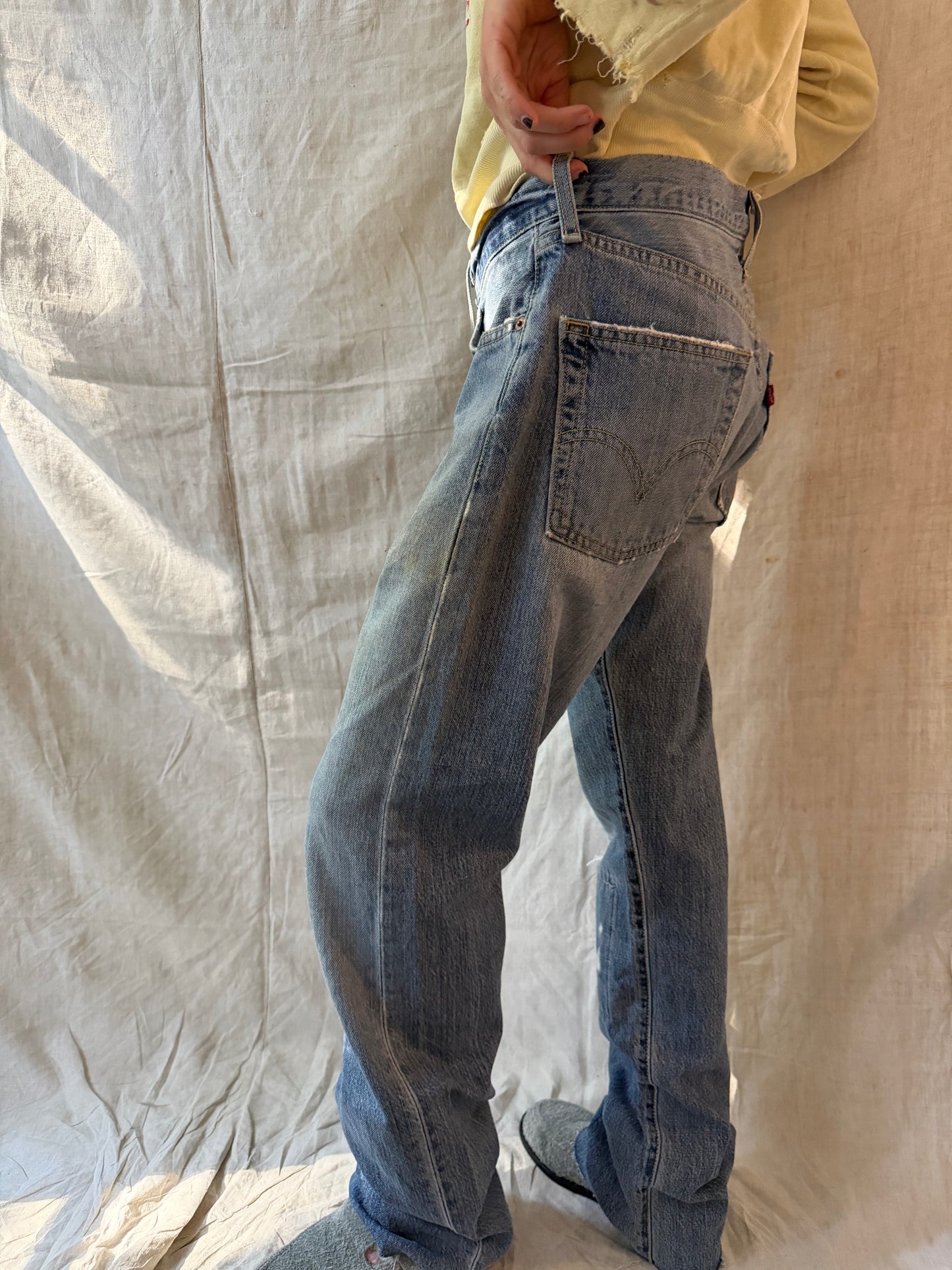 Mended Lightwash Levi 501s
