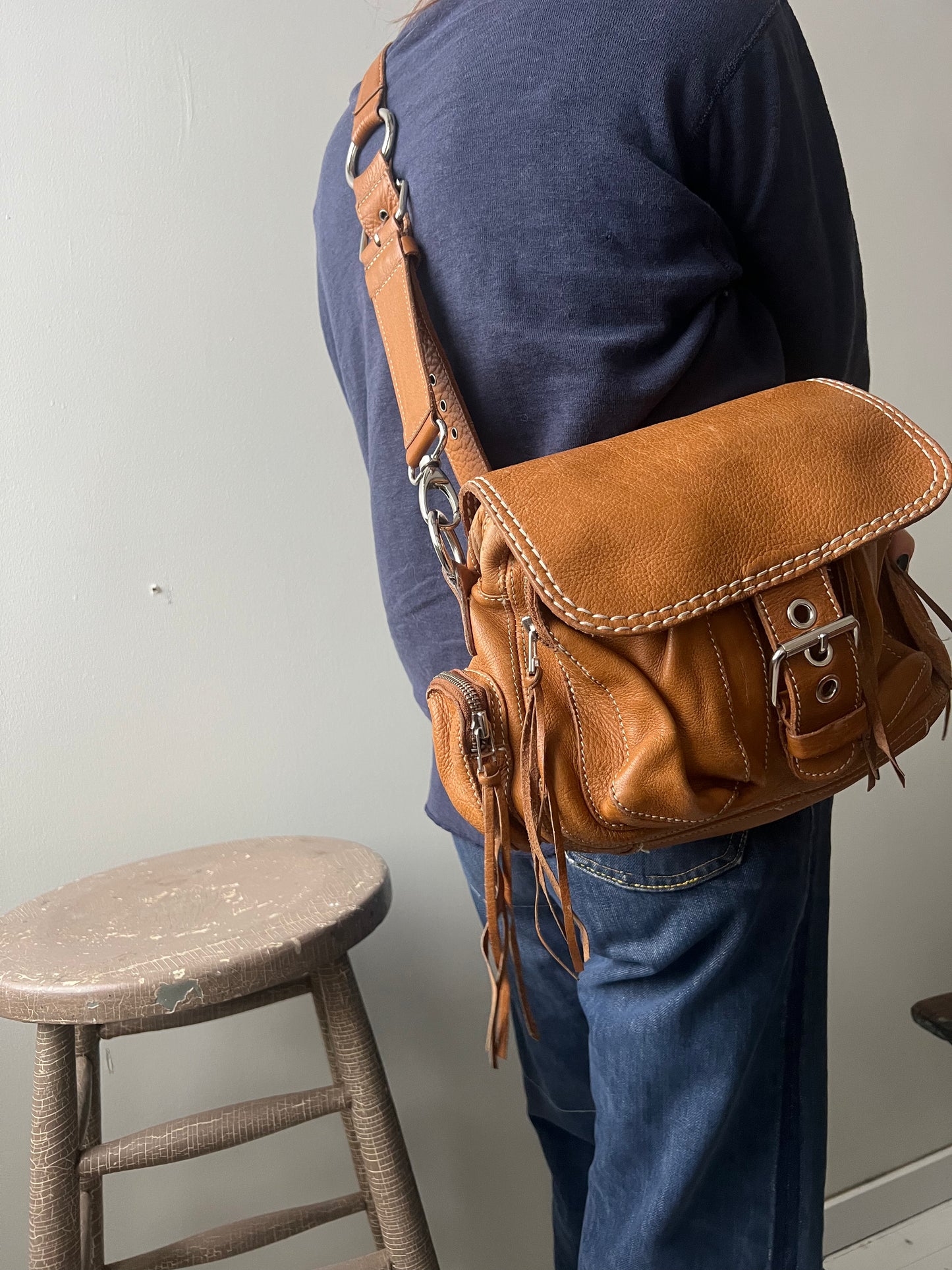 Roots Tan Leather Purse
