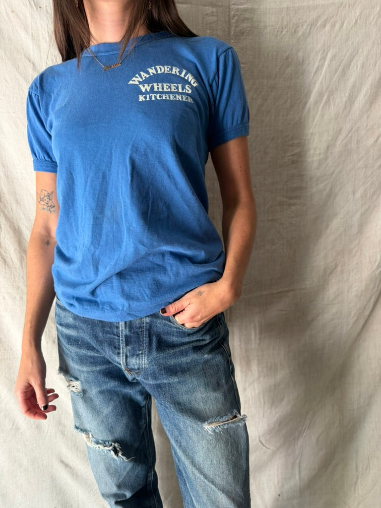 Wandering Wheels Blue Tee