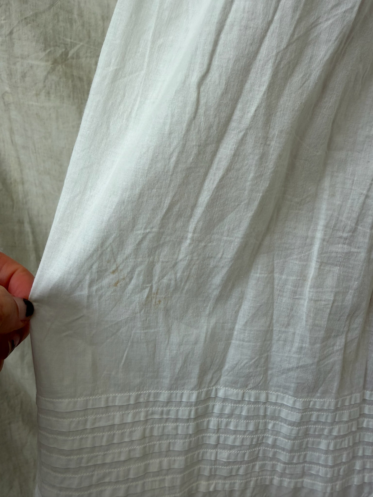 Antique White Eyelet Cotton Skirt