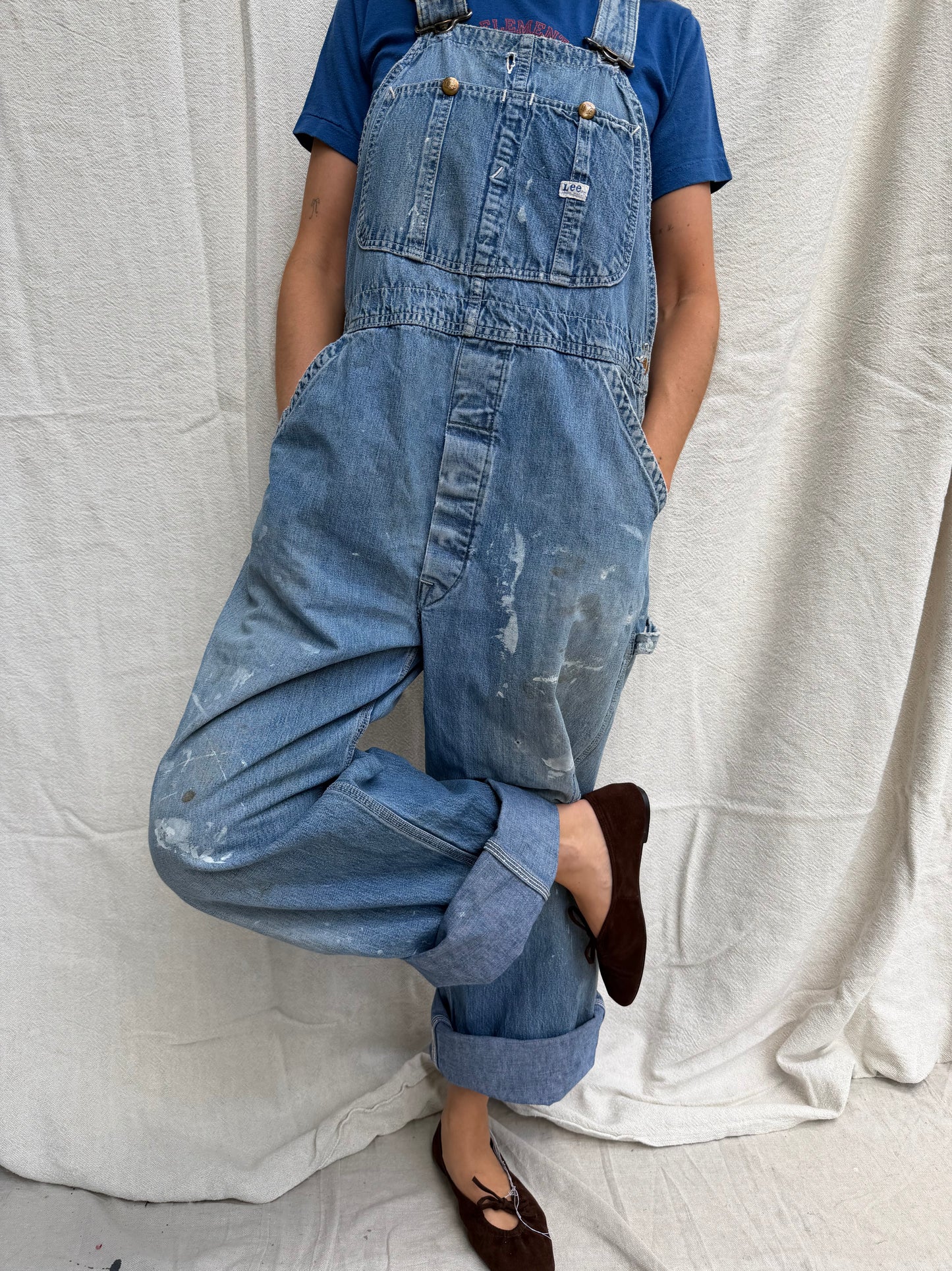 70s Lee Mended + Distressed Painters Overalls
