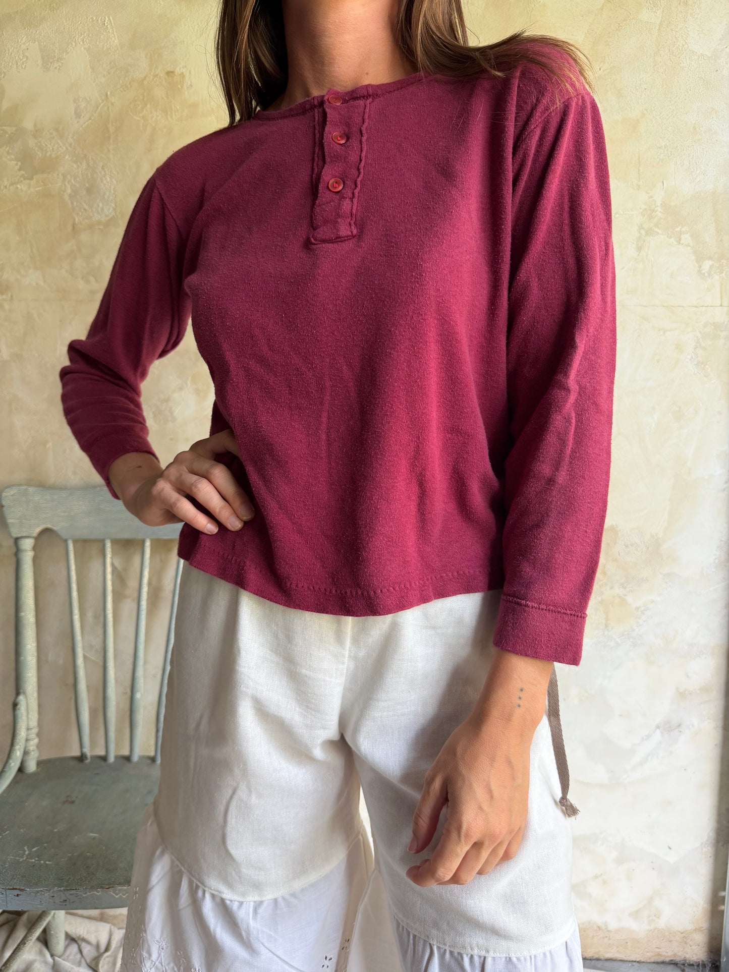 Maroon Henley