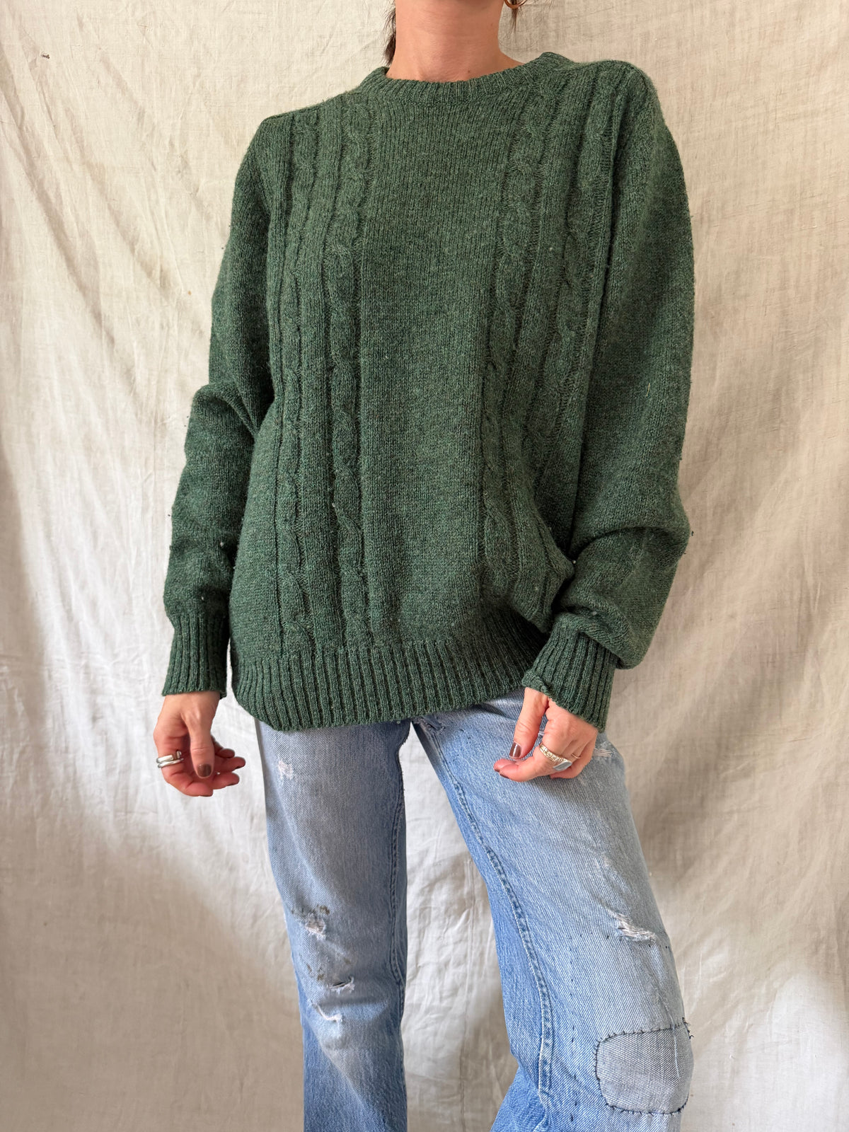 Green Scottish Wool Pullover