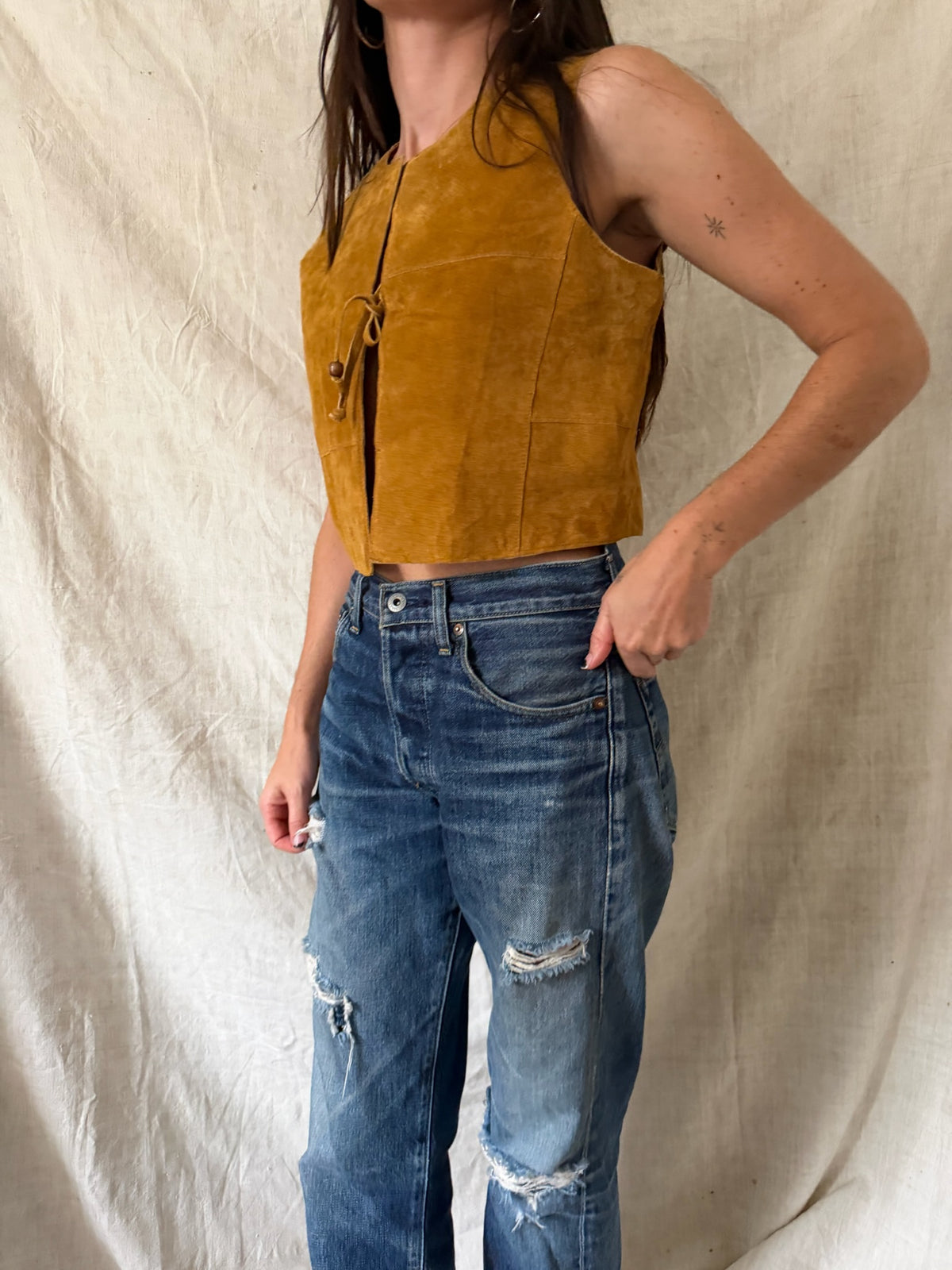 Suede Mini Vest