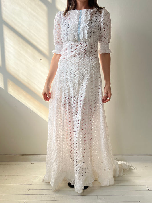 Cotton Eyelet Wedding Dress