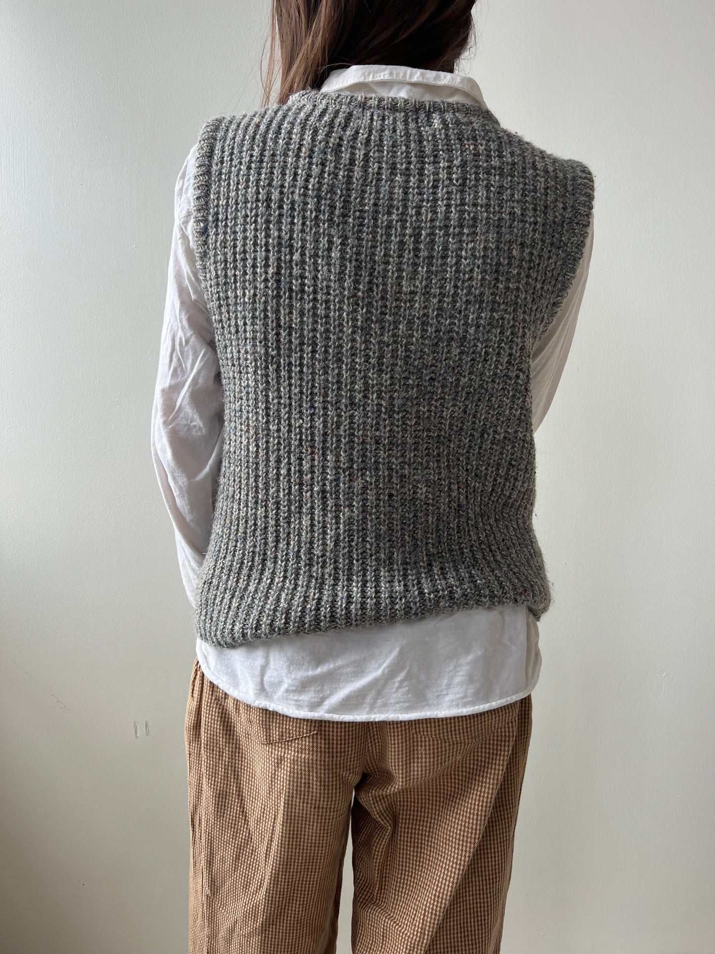 Grey Speckled Knit Vest