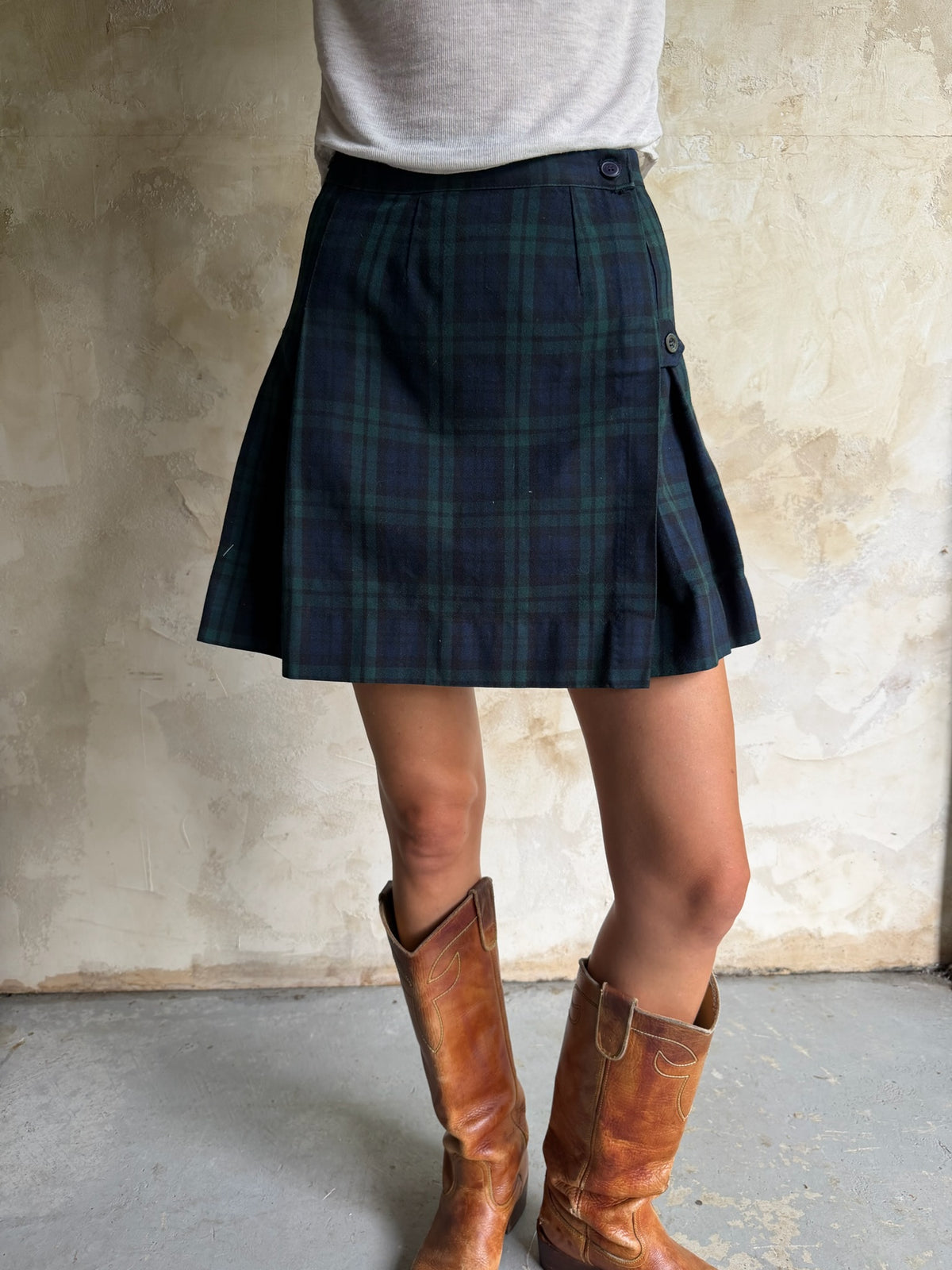 Blue + Green Plaid Kilt