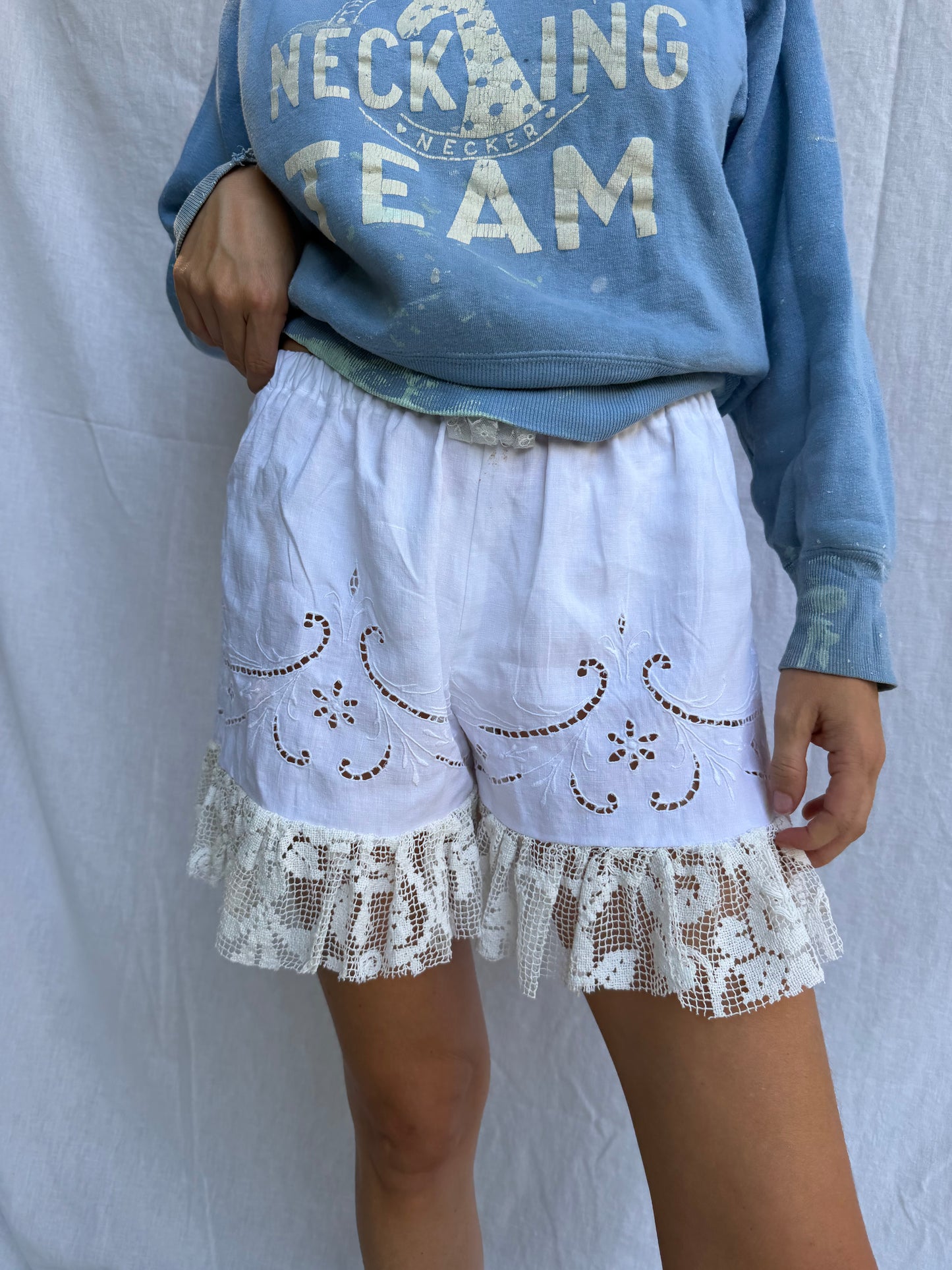 Wanderly Eyelet + Crochet Lace Ruffle Bloomer