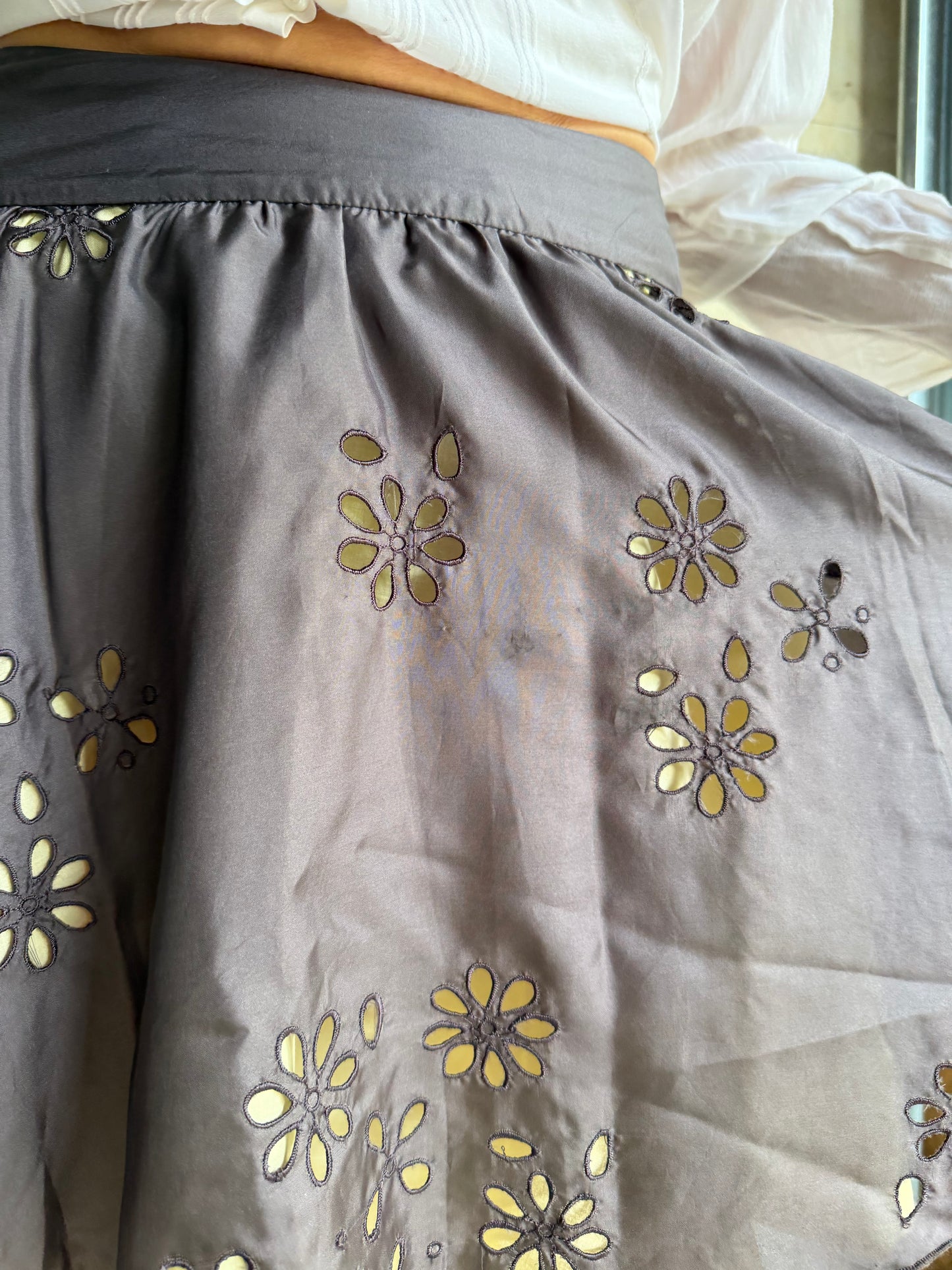 Silk Floral Skirt