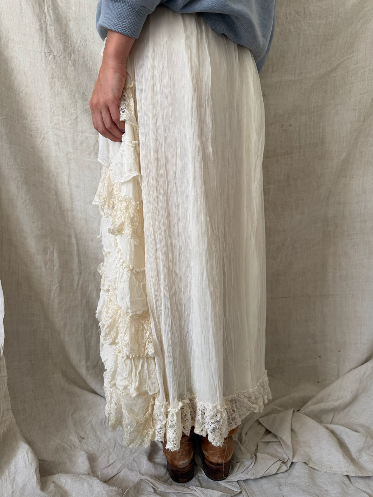 Reworked Lace Ruffle Skirt