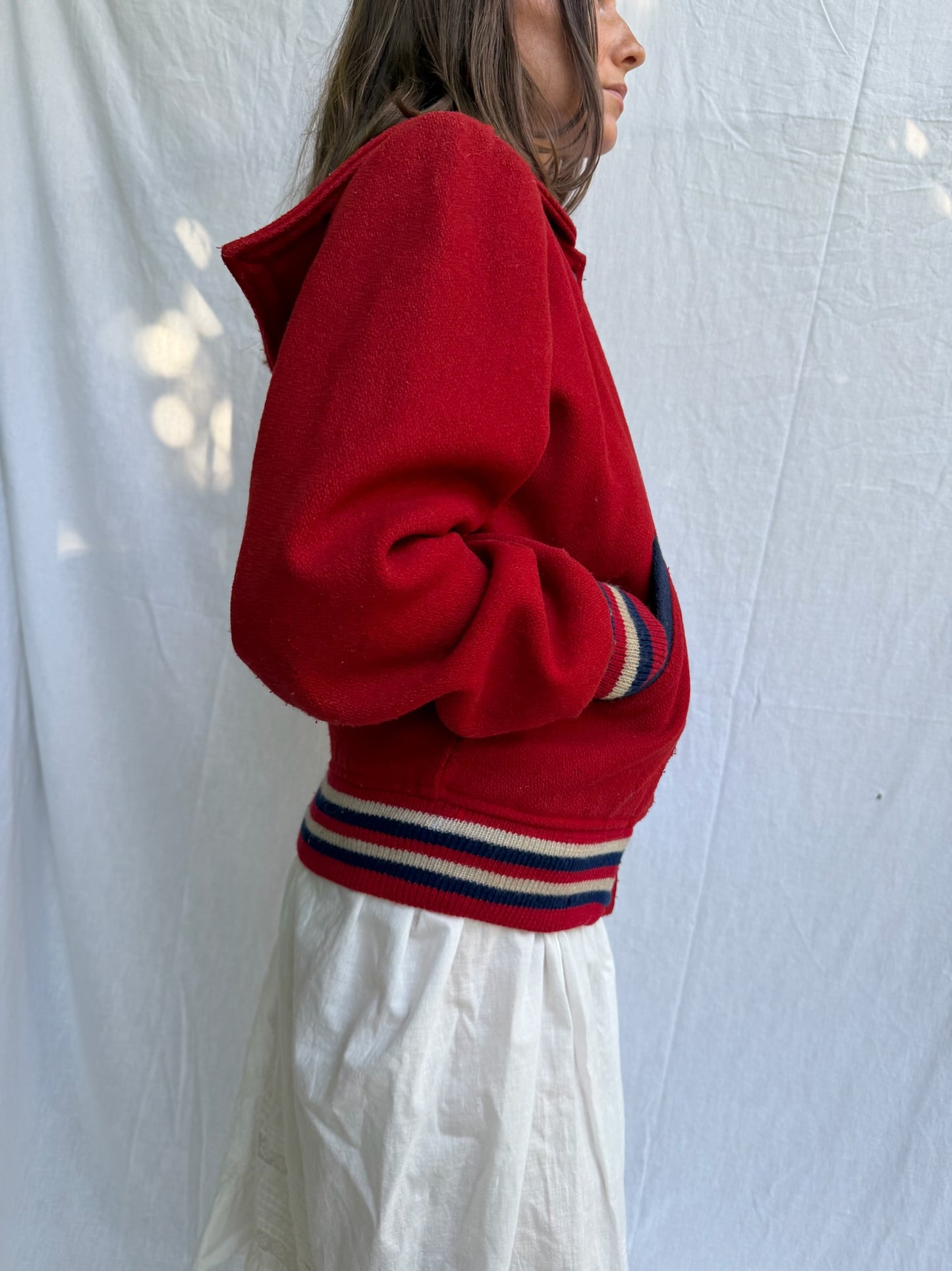 Cherry Red Varsity Jacket