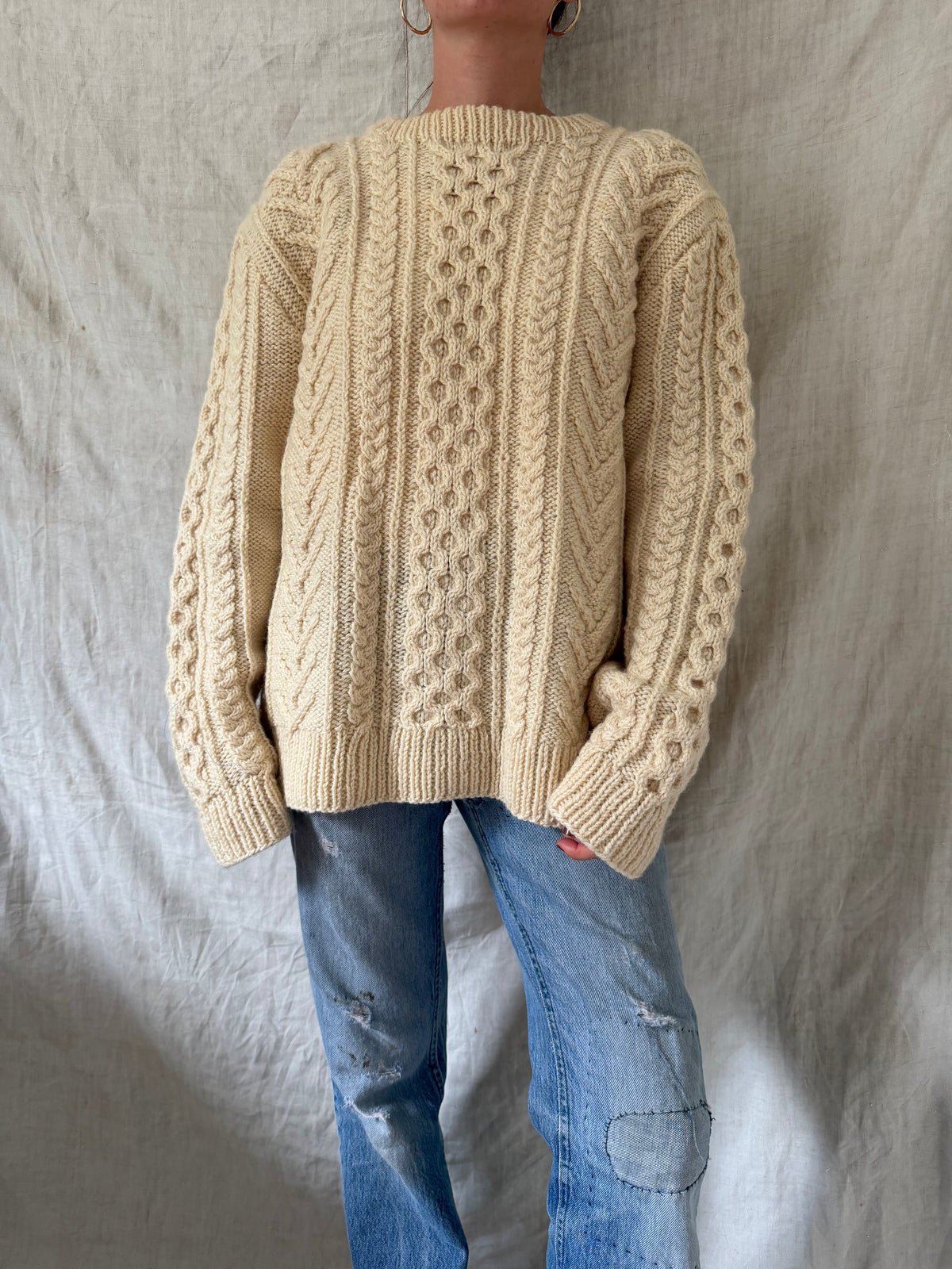 Irish Wool Fisherman Sweater 01