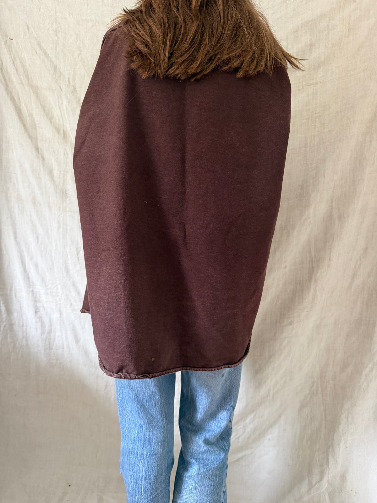 Dark Brown Distressed Button Up
