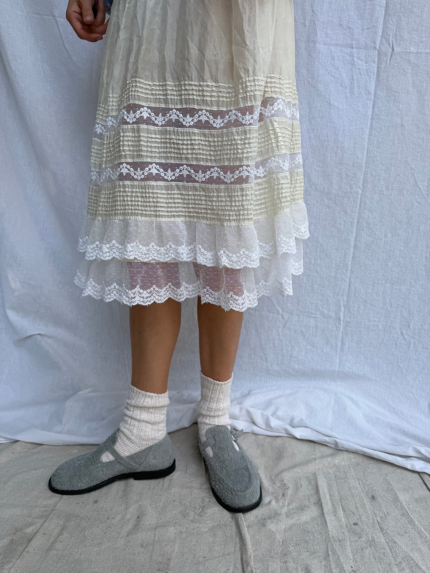 Antique Reworked Christening Gown Skirt 04