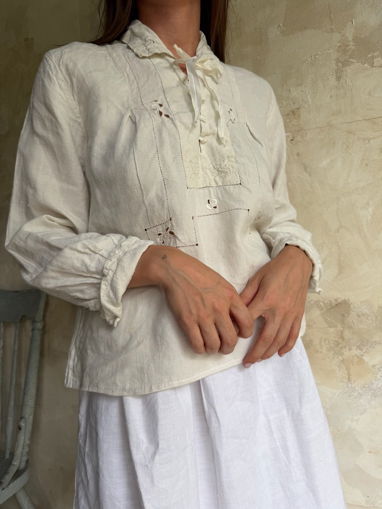 Antique Italian Linen Blouse