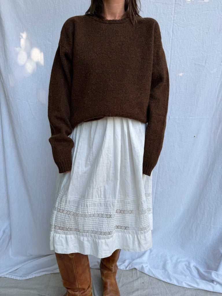 Chocolate Brown Wool Pullover